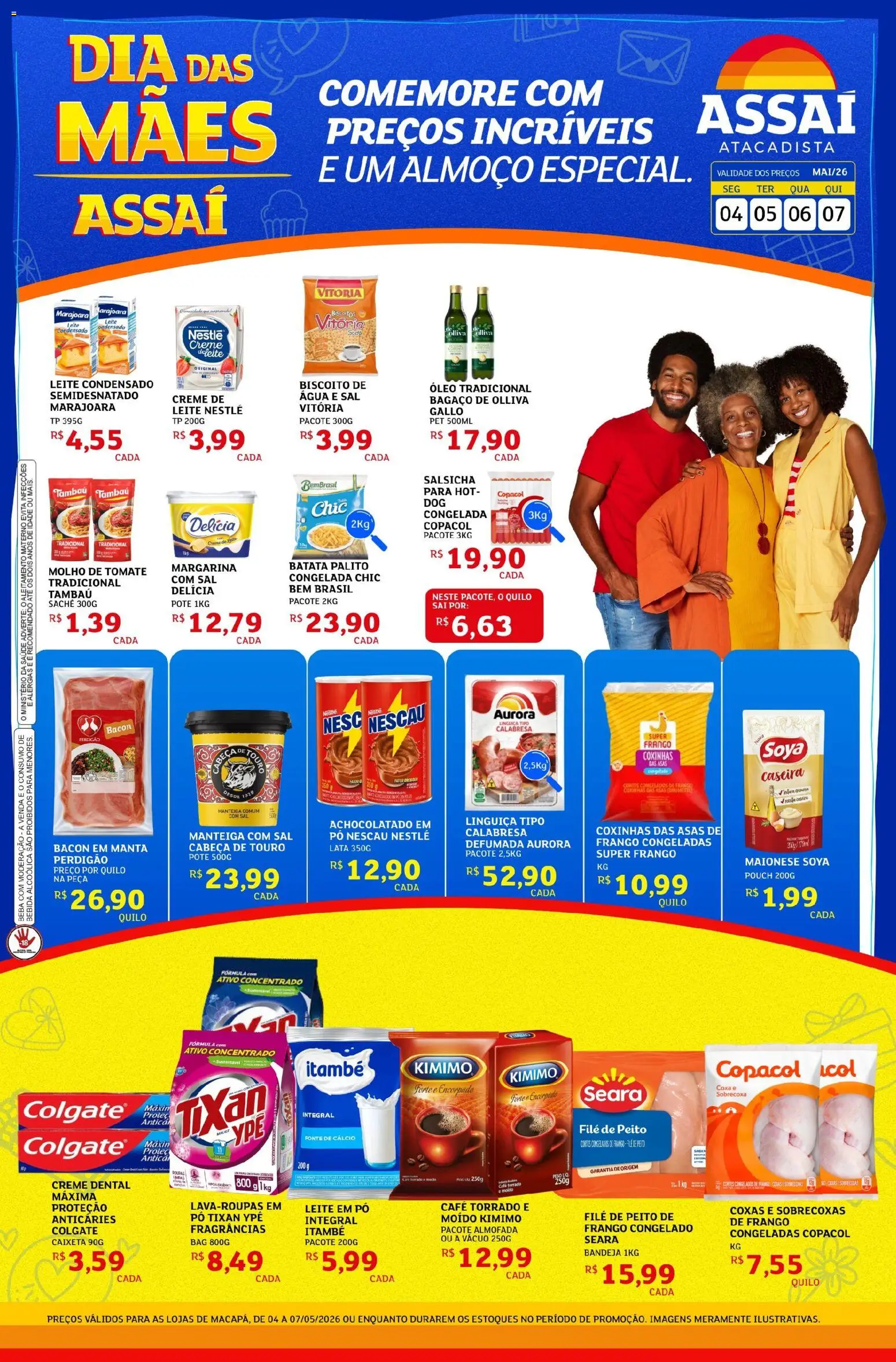 Assaí Atacadista Folheto - válido de 04.05.2026 | Página: 1 | Produtos: Nescau, Almofada, Salsicha, Frango