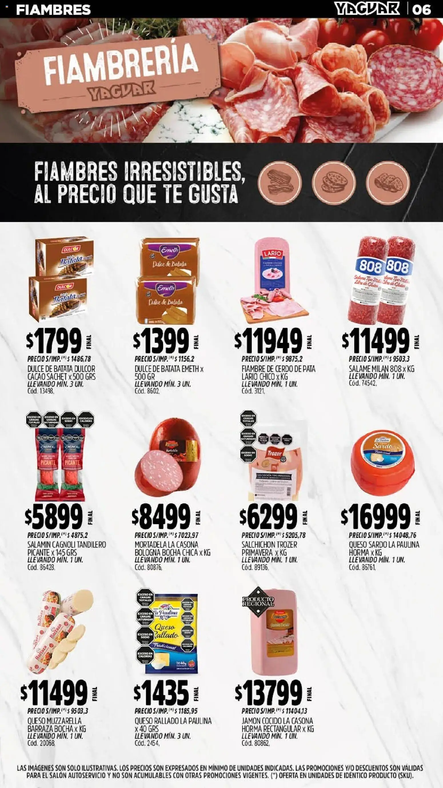 Yaguar - Oferta Semanal Neuquen │ válido desde el 11.05.2026 | Página: 6 | Productos: Mortadela, Salame, Cerdo, Té