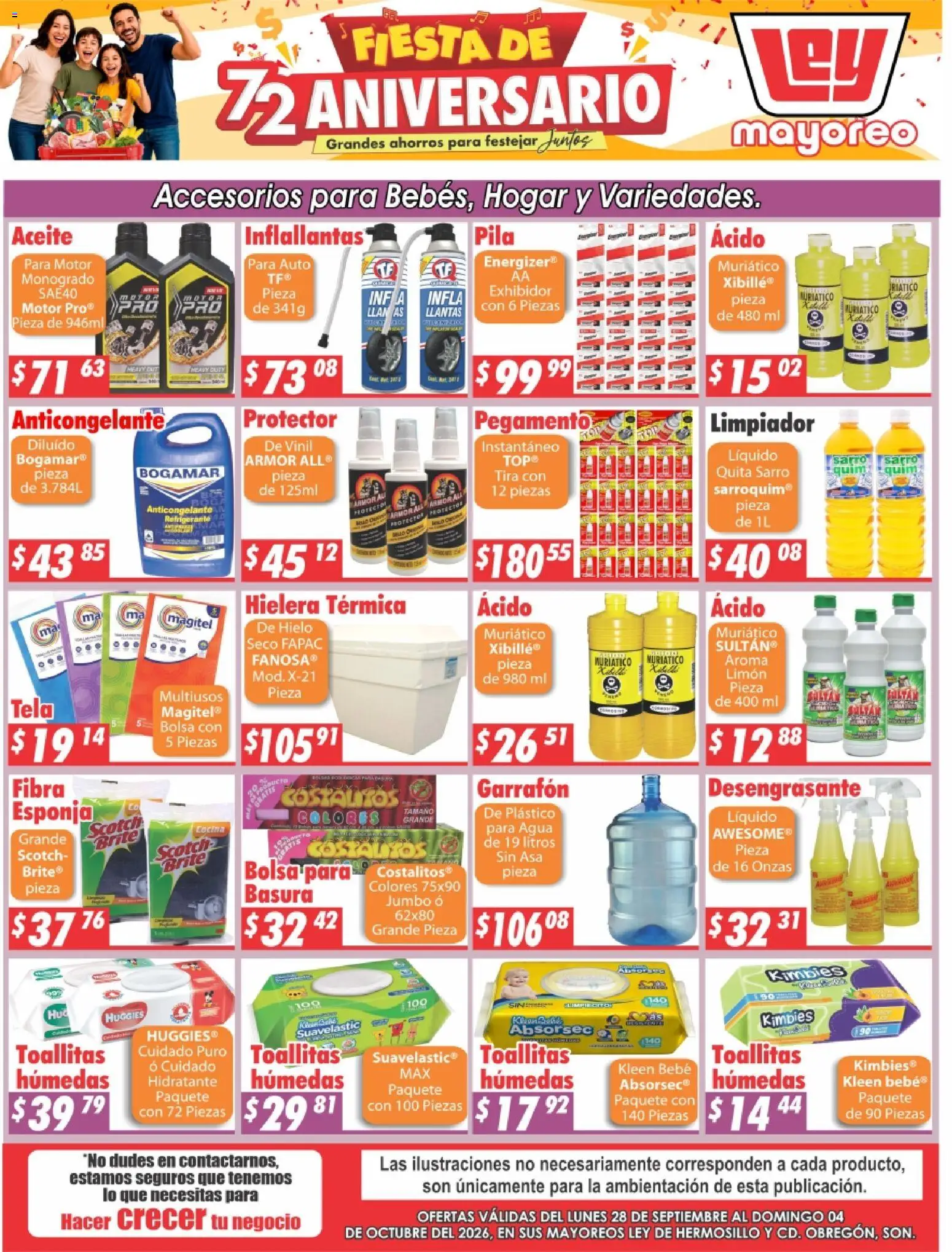Nuevas ofertas de Casa Ley válidas en toda la República Mexicana desde el 28/09/2026. ¡Encuentra las mejores ofertas en Casa Ley folleto Hermosillo! | Página: 1 | Productos: Bolsa, Pegamento, Limpiador, Desengrasante