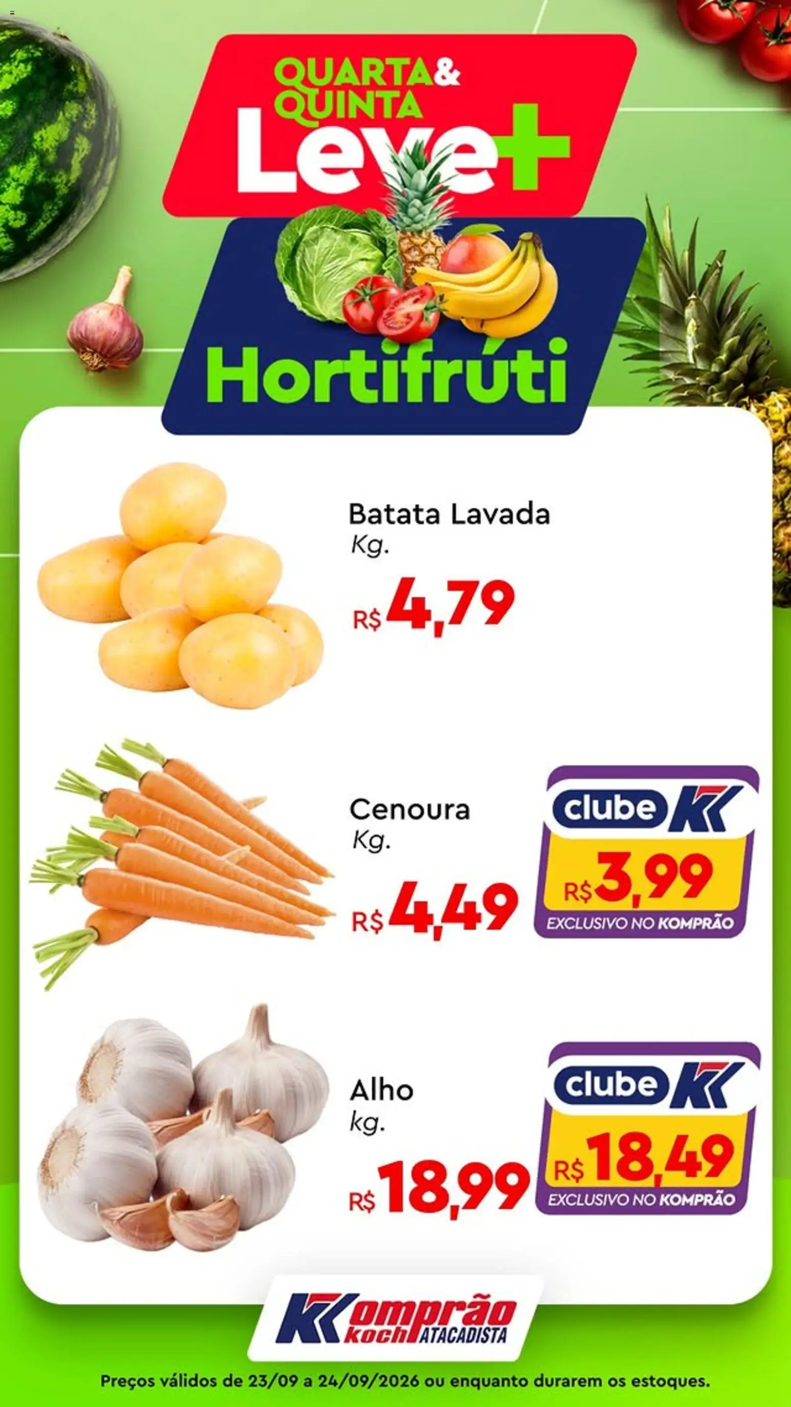 Komprao Atacadista Folheto - válido de 23/09/2026 | Página: 5 | Produtos: Alho, Cenoura, Batata