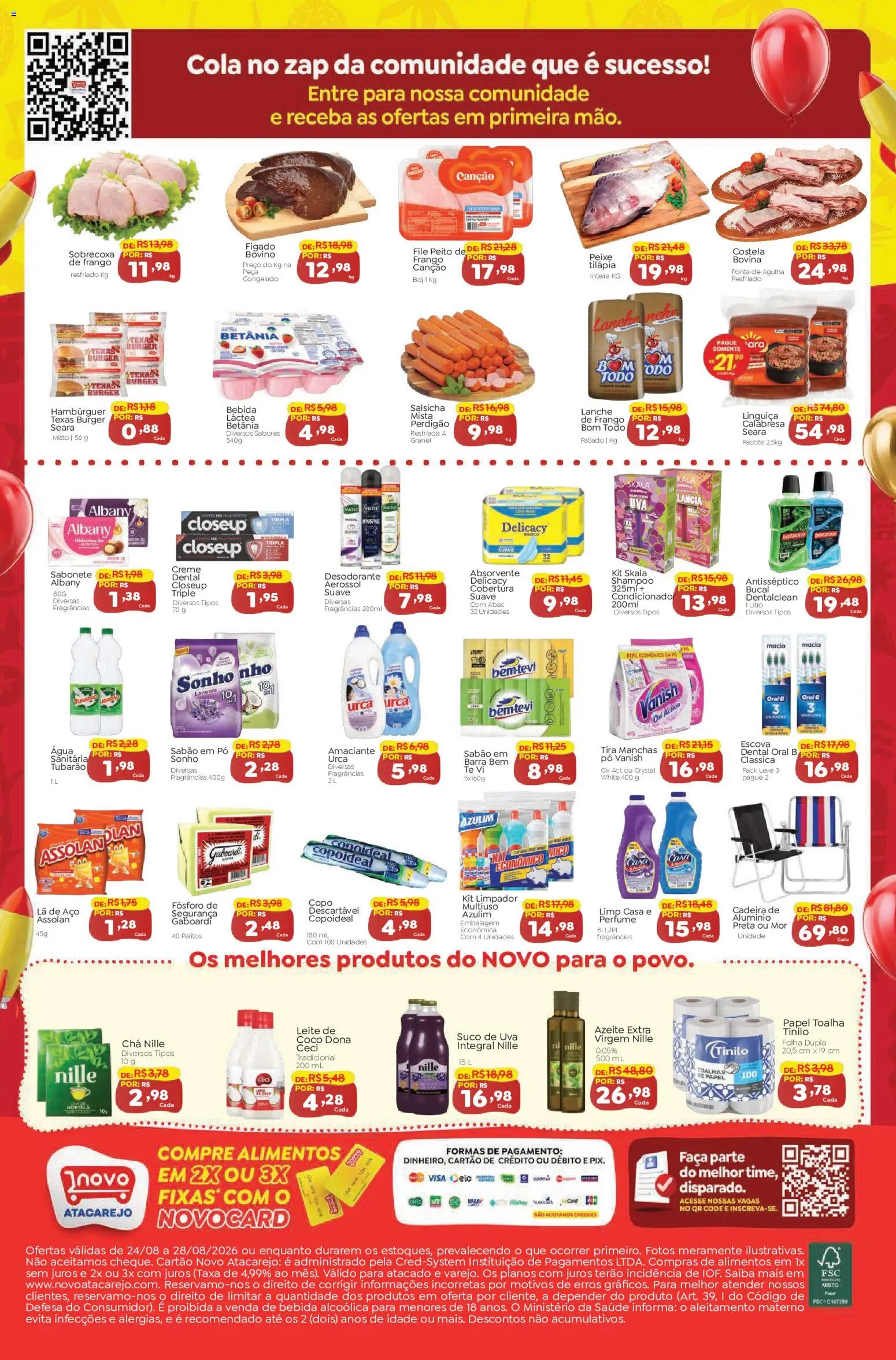 Novo Atacarejo Folheto - válido de 24/08/2026 | Página: 2 | Produtos: Coco, Condicionador, Tira manchas, Creme dental