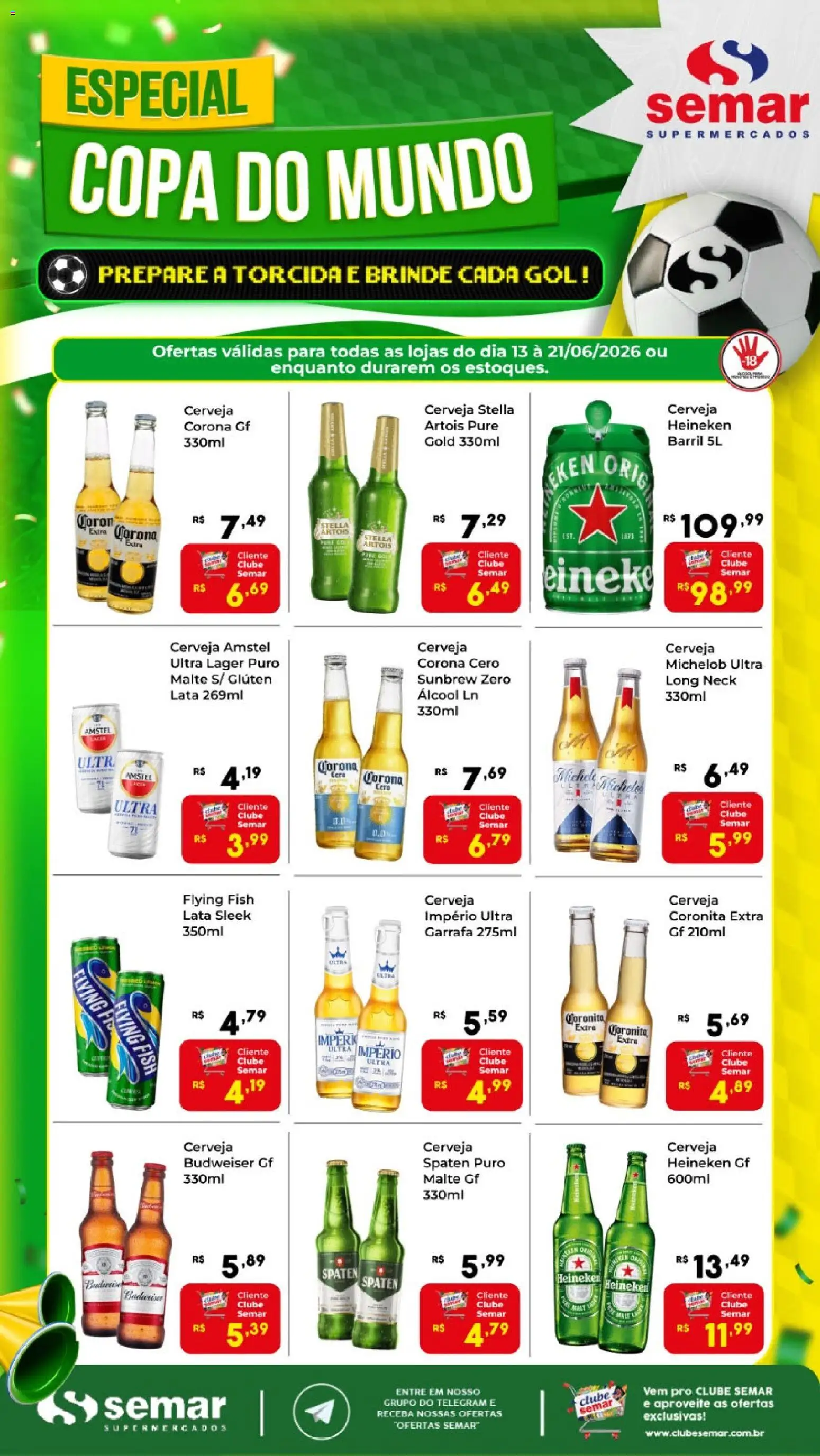 Semar Supermercado Folheto - válido de 13.06.2026 | Página: 2 | Produtos: Cerveja, Copa, Heineken