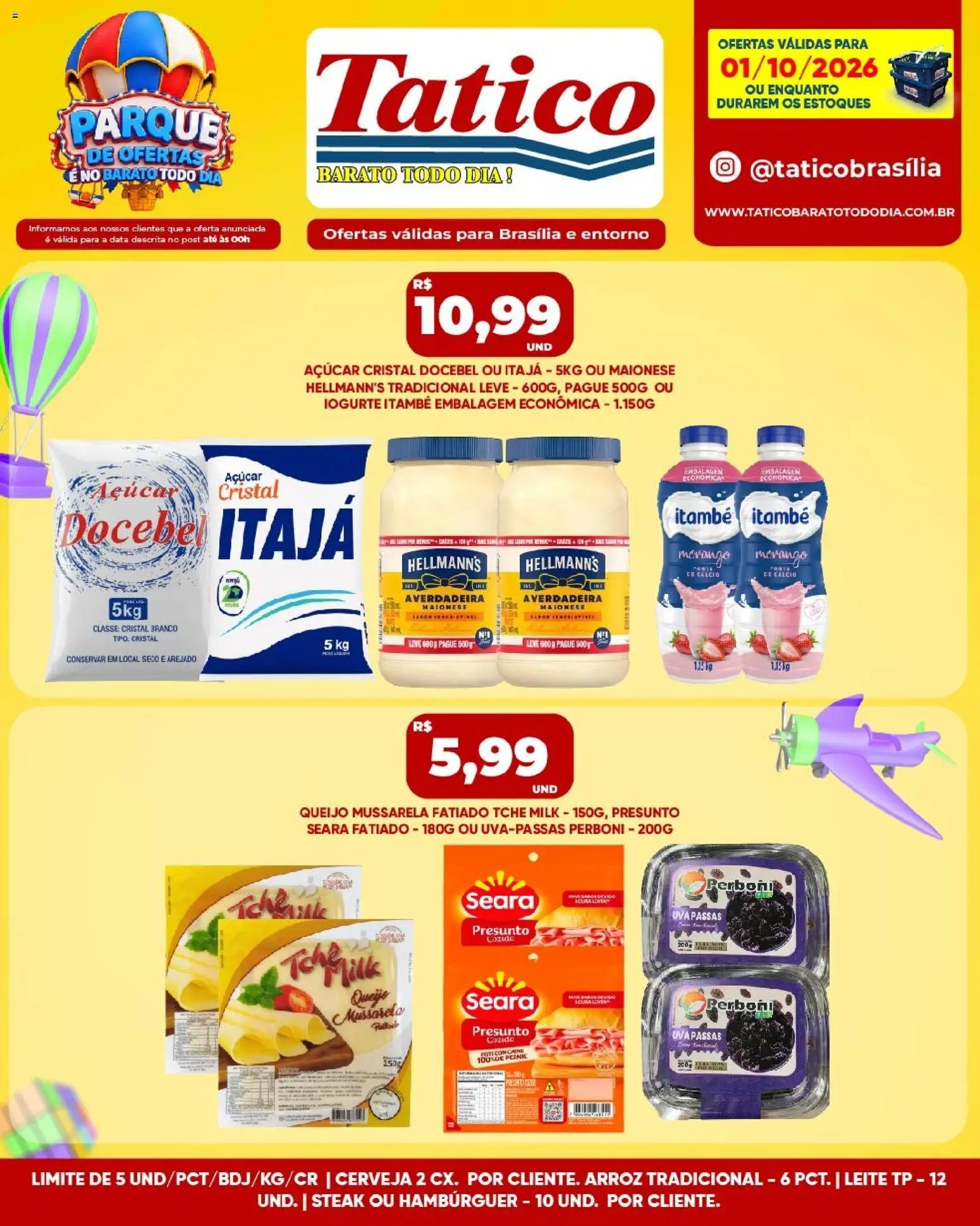 Tatico Folheto - válido de 01/10/2026 | Página: 7 | Produtos: Uva, Queijo, Presunto, Maionese