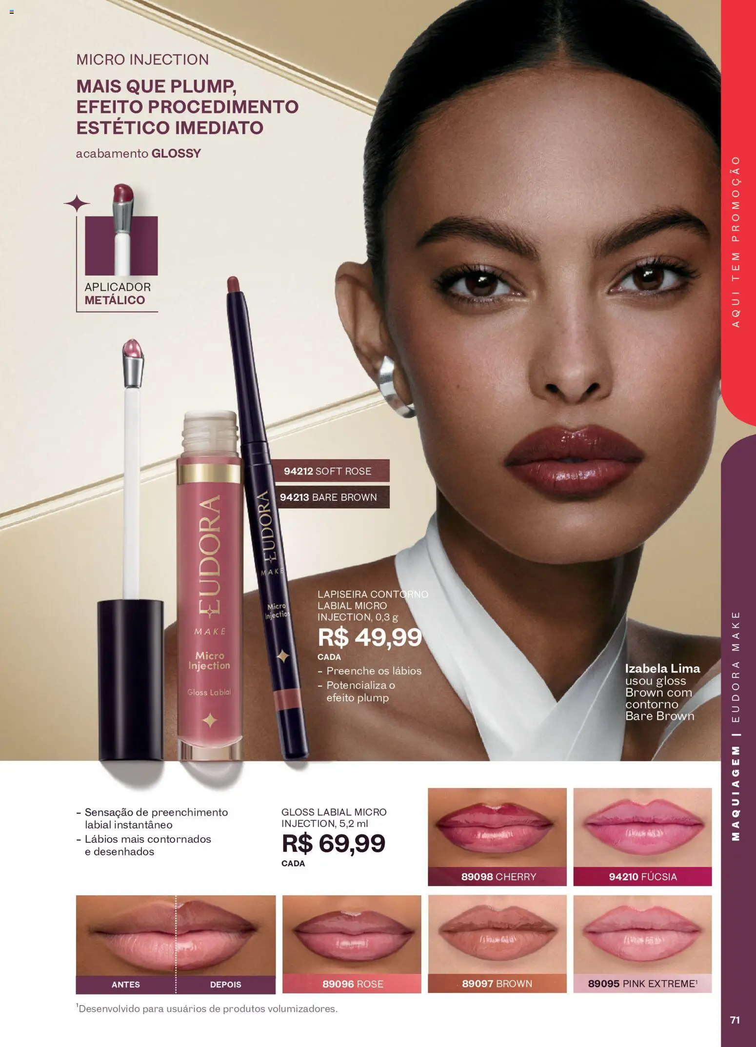 Eudora Folheto - válido de 16/09/2026 | Página: 74 | Produtos: Maquiagem, Gloss labial, Lapiseira