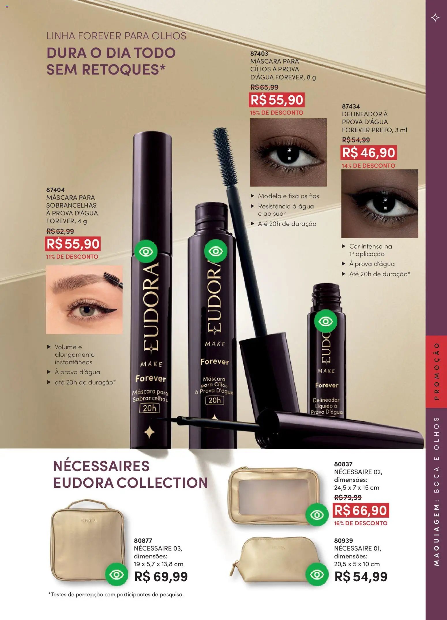 Eudora Folheto - válido de 01.04.2026 | Página: 25 | Produtos: Maquiagem, Máscara para cílios, Delineador, Necessaire