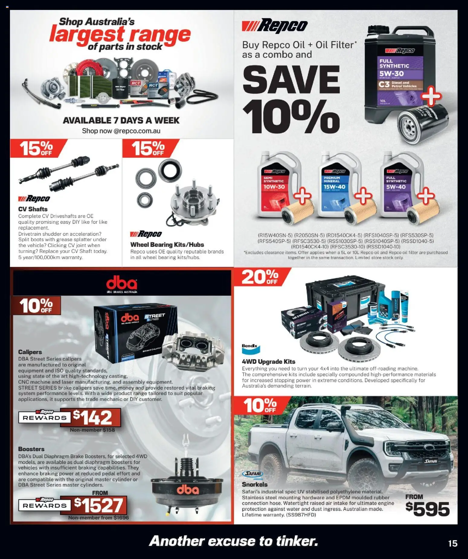 Repco catalogue - valid from 05/08/2026 | Page: 15 | Products: Kits, Oil, Suit, Boots