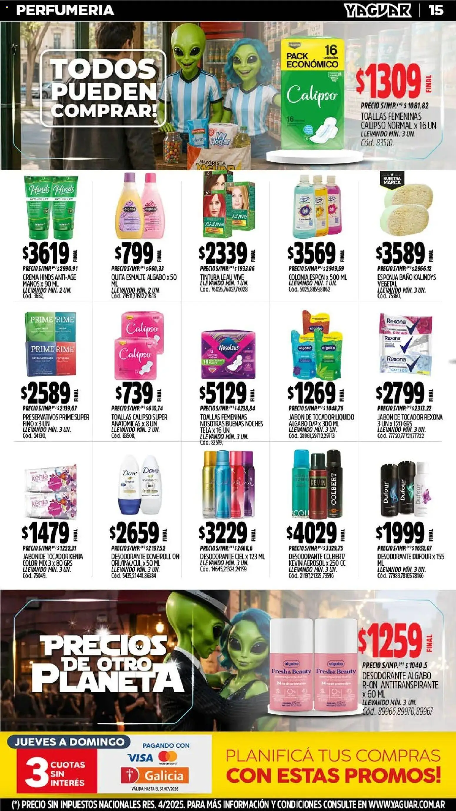 Yaguar - Oferta Semanal Chaco │ válido desde el 06/07/2026 | Página: 16 | Productos: Baño, Desodorante, Antitranspirante, Esponja