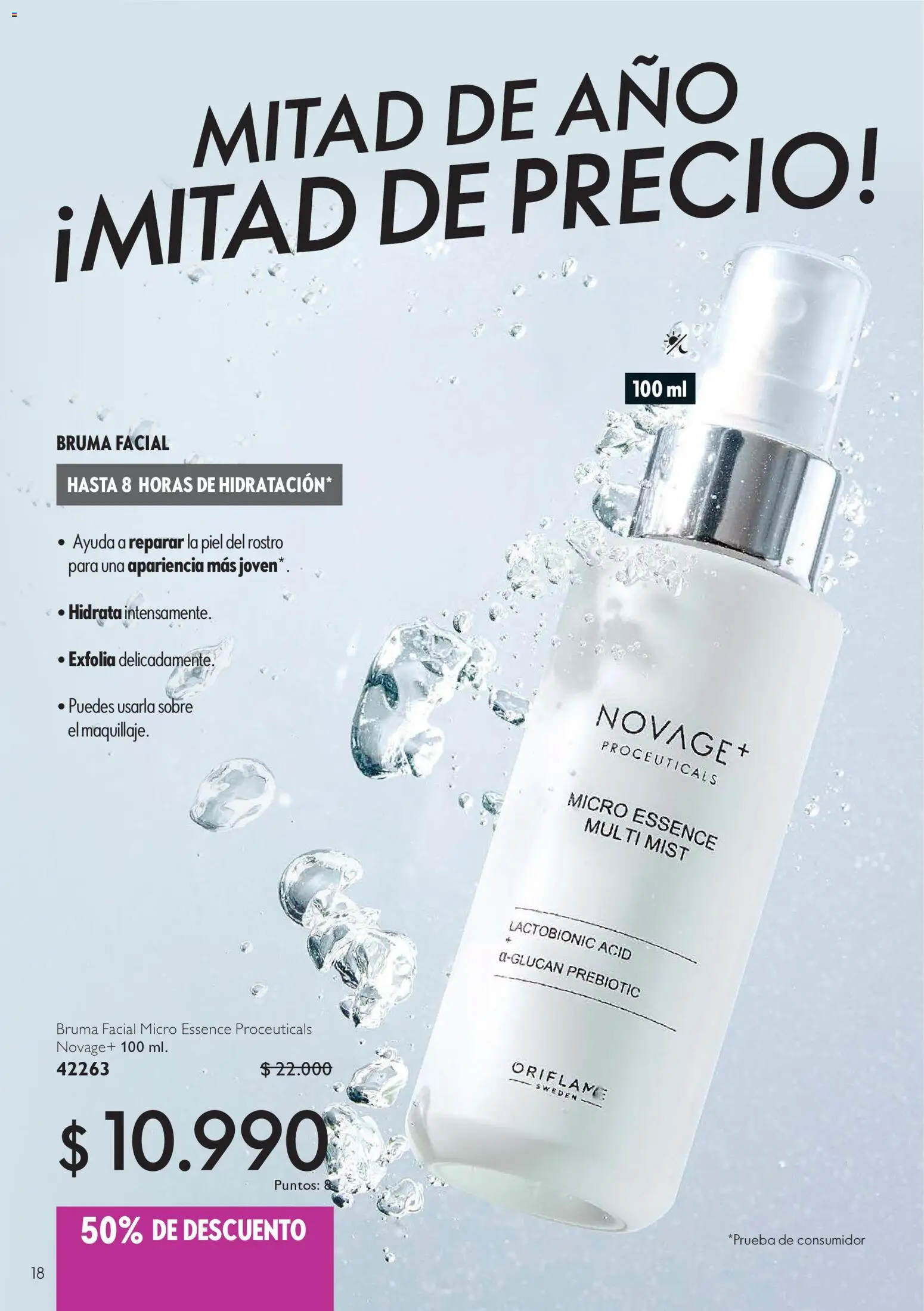 Oriflame Ofertas │ válido desde el 10.07.2026 | Página: 18 | Productos: Bruma facial, Sobre