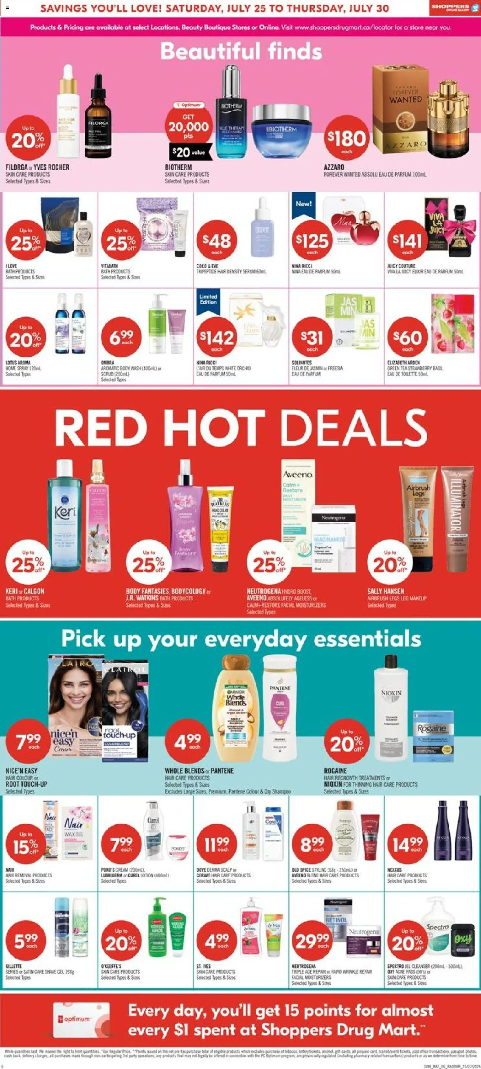 Shoppers flyer valid from Jul 24, 2026 | Page: 10 | Products: Tea, Cream, Eau de toilette, Shampoo