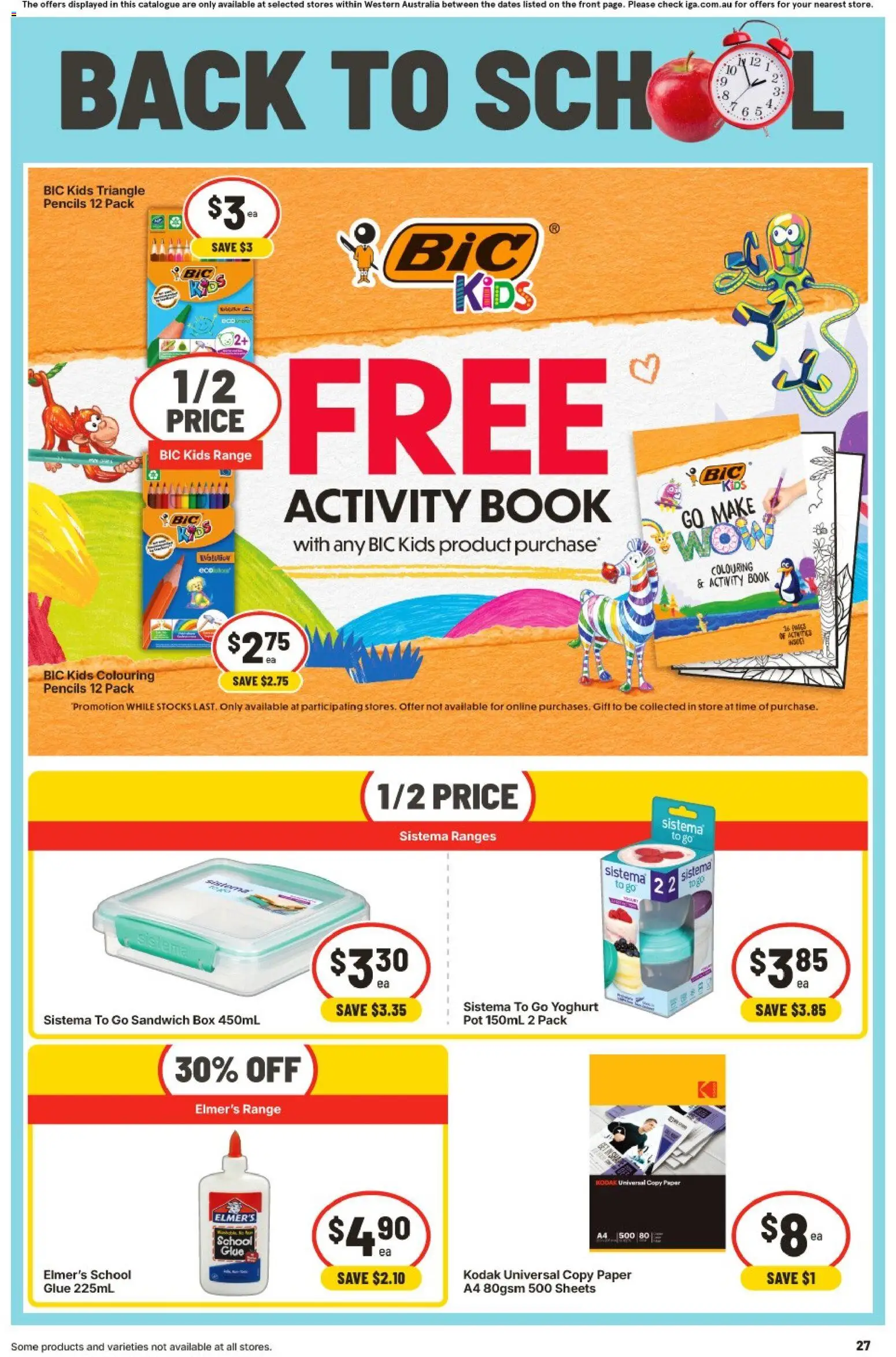 IGA catalogue - valid from 30/09/2026 | Page: 27 | Products: Box, Pot, Yoghurt, Glue