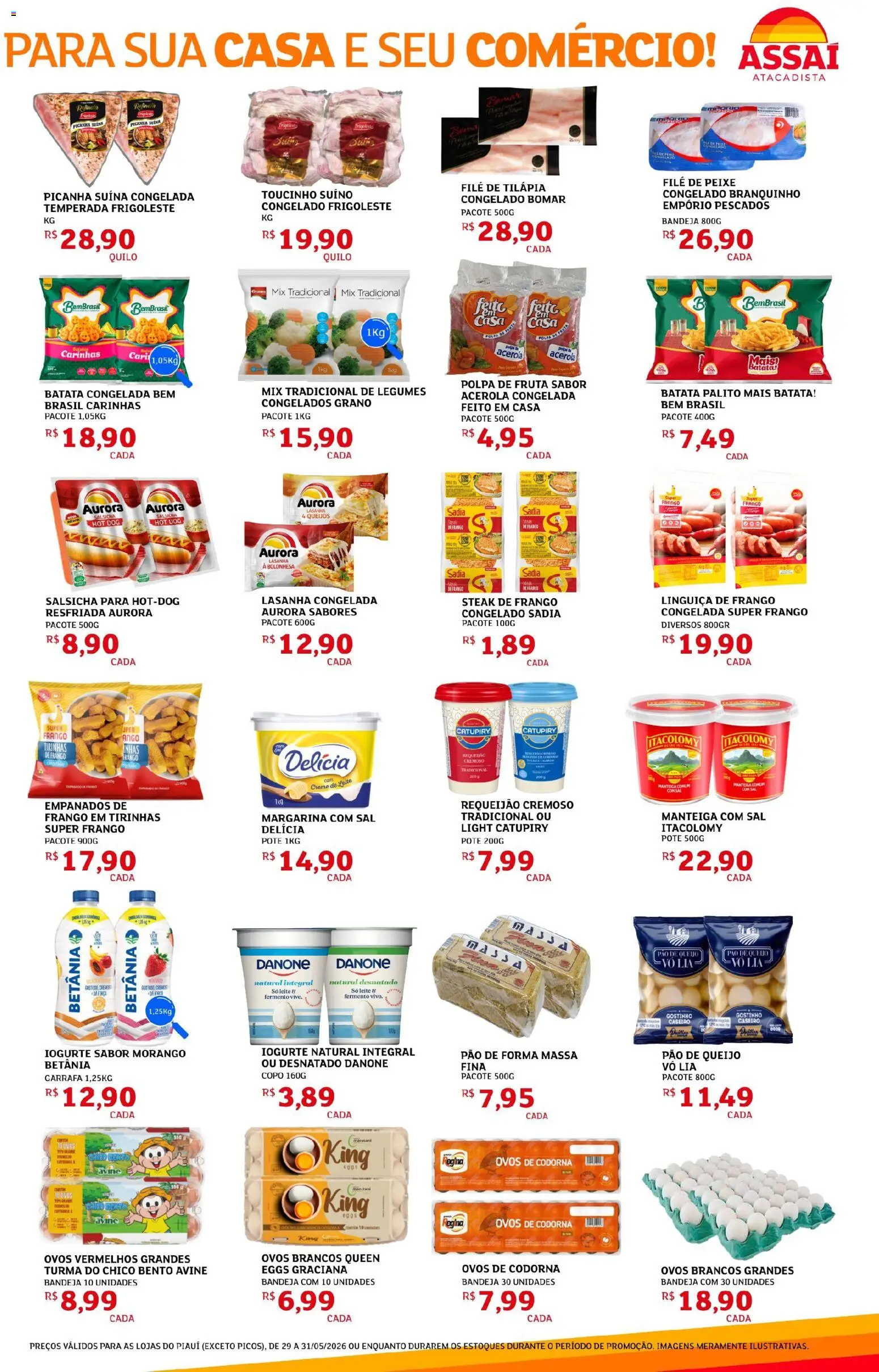 Assaí Atacadista Folheto - válido de 29.05.2026 | Página: 3 | Produtos: Manteiga, Ovos, Requeijão, Margarina