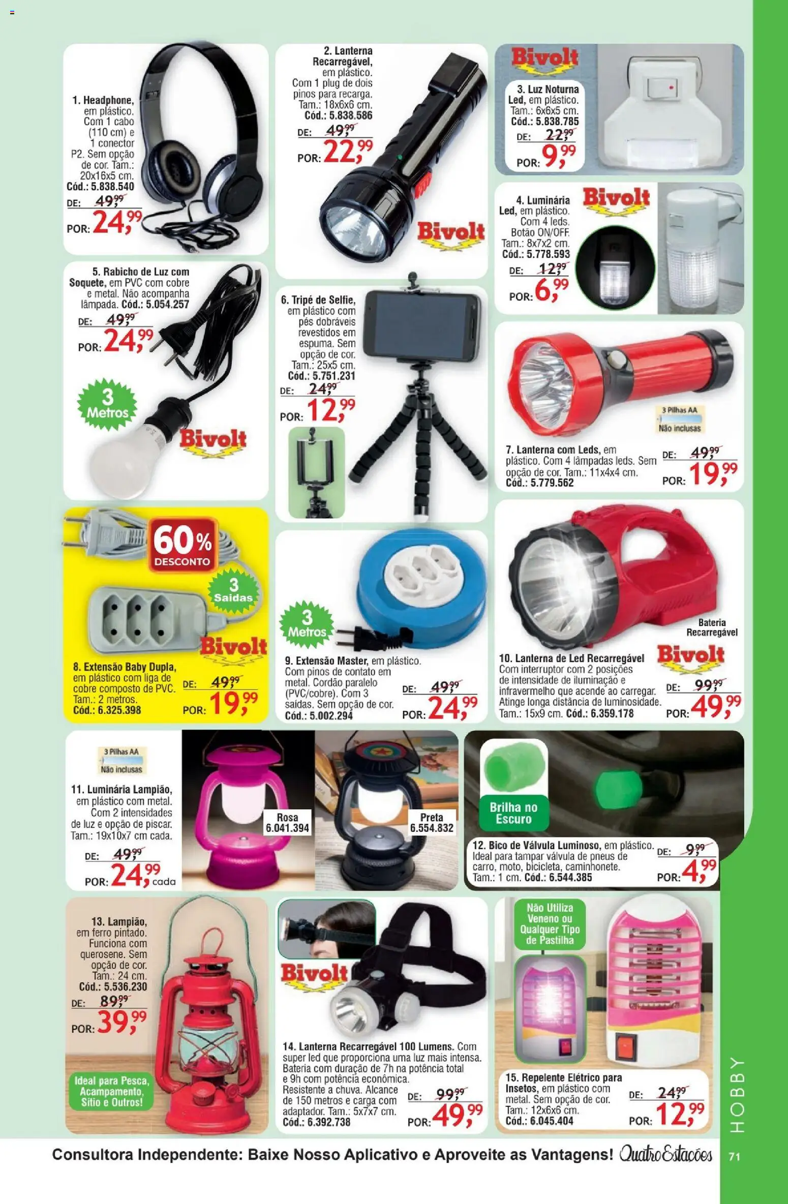 Quatro Estações Folheto - válido de 01.05.2026 | Página: 67 | Produtos: Ferro, Pilhas, Luminária, Pneus