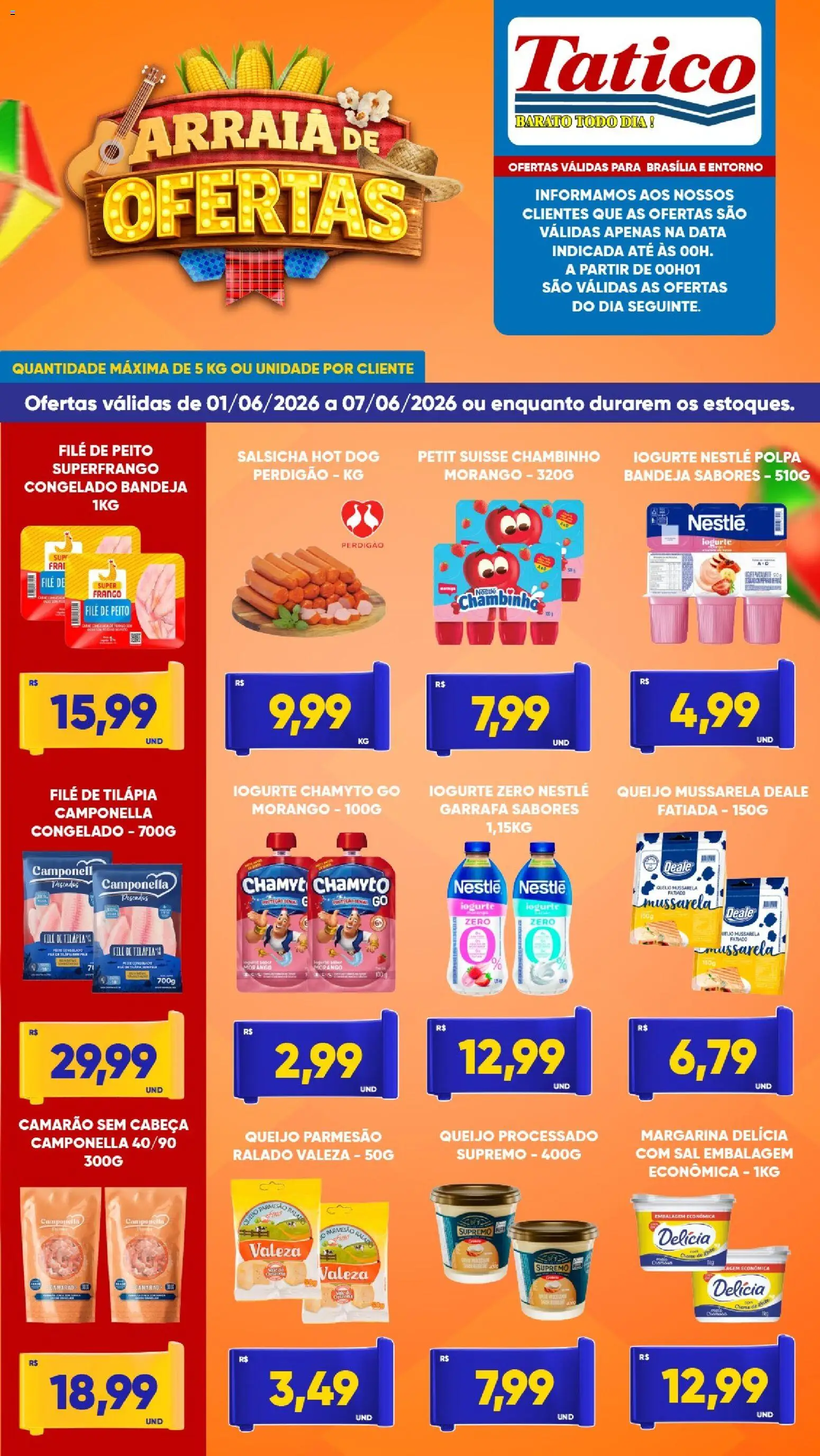 Tatico Folheto - válido de 01.06.2026 | Página: 1 | Produtos: Camarão, Bandeja, Sal, Margarina