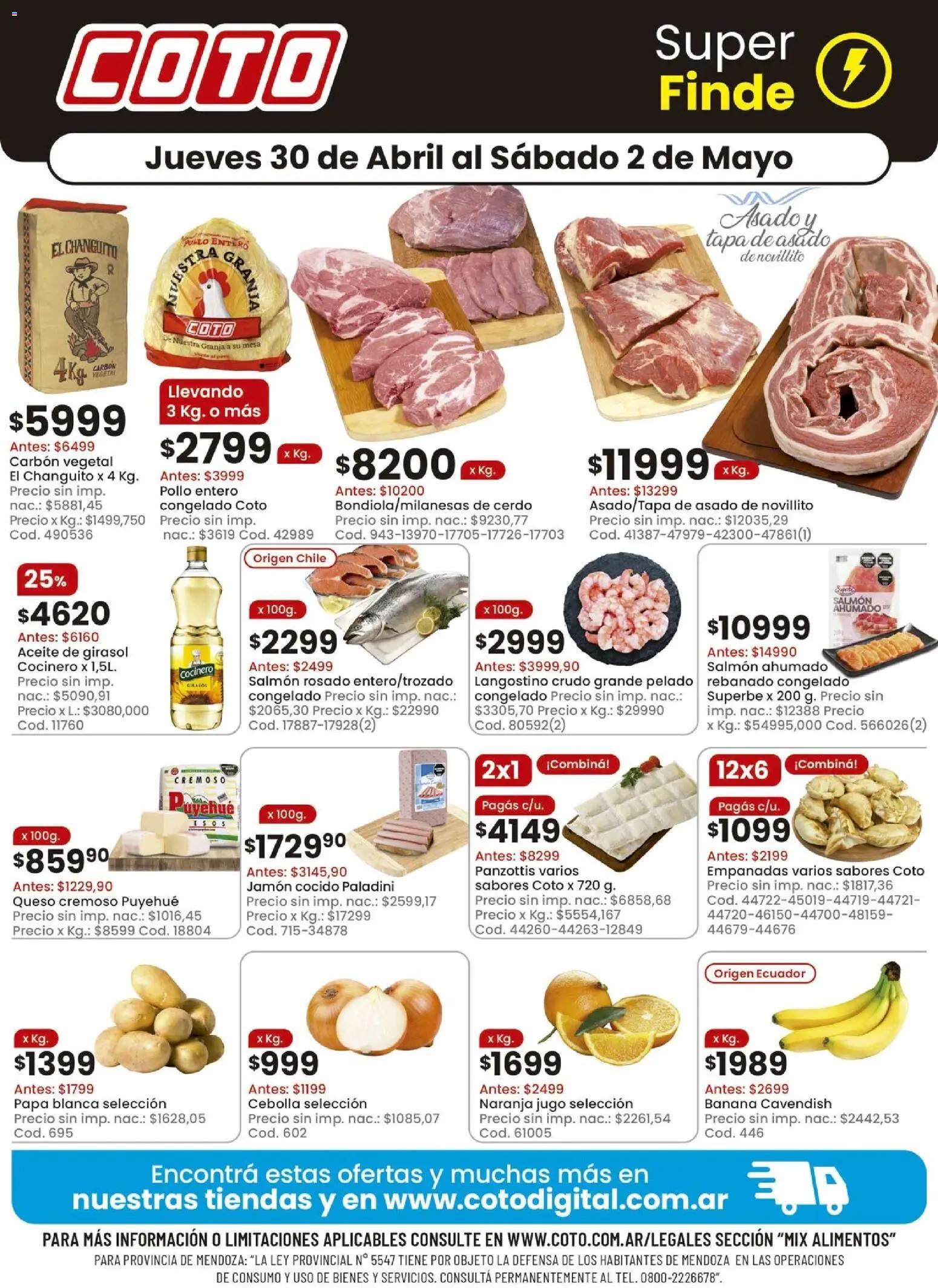 Coto - Mix │ válido desde el 30.04.2026 | Página: 1 | Productos: Pollo, Papa, Queso, Cerdo