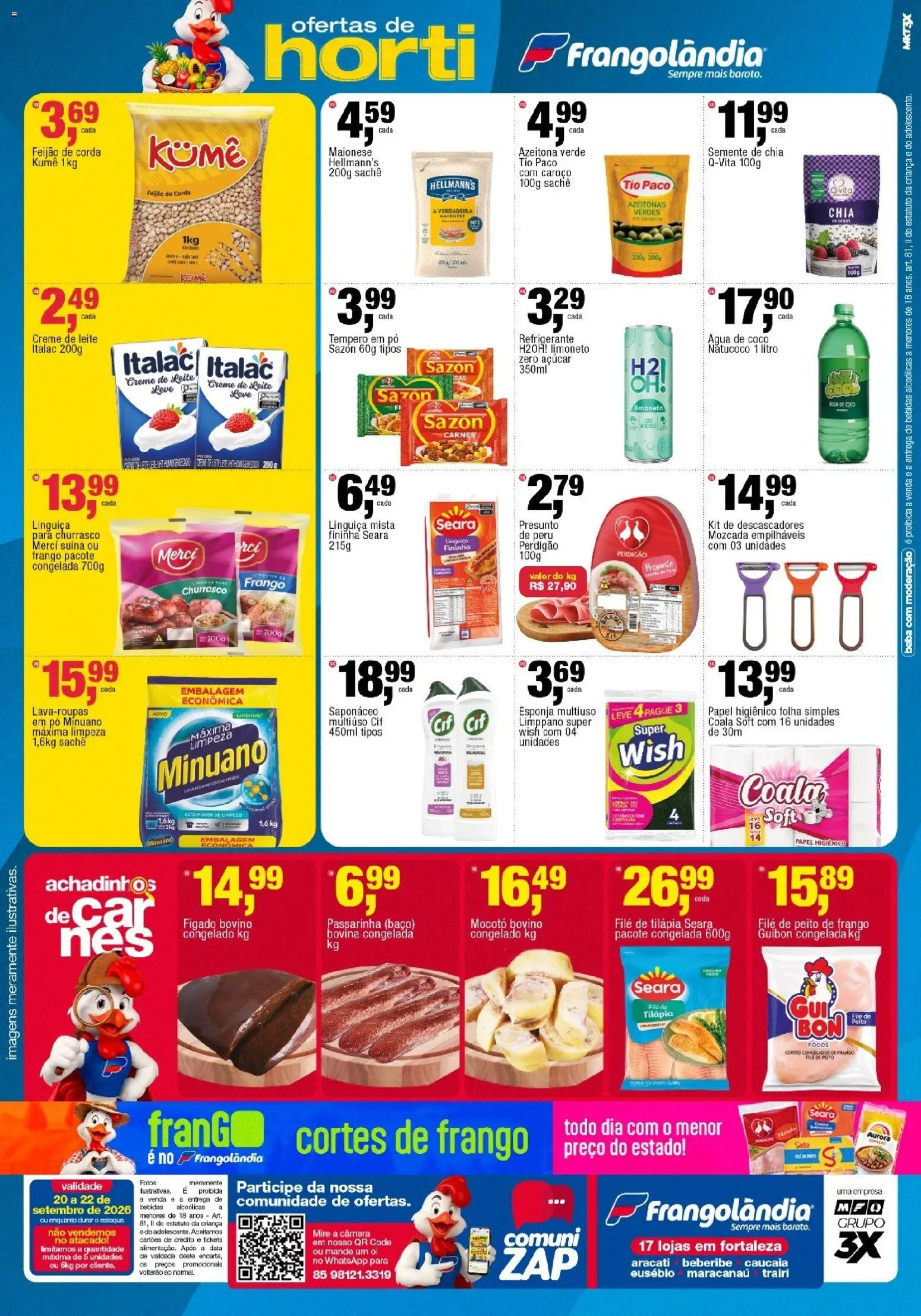 Frangolândia Folheto - válido de 20/09/2026 | Página: 2 | Produtos: Esponja, Presunto, Peru, Creme de leite
