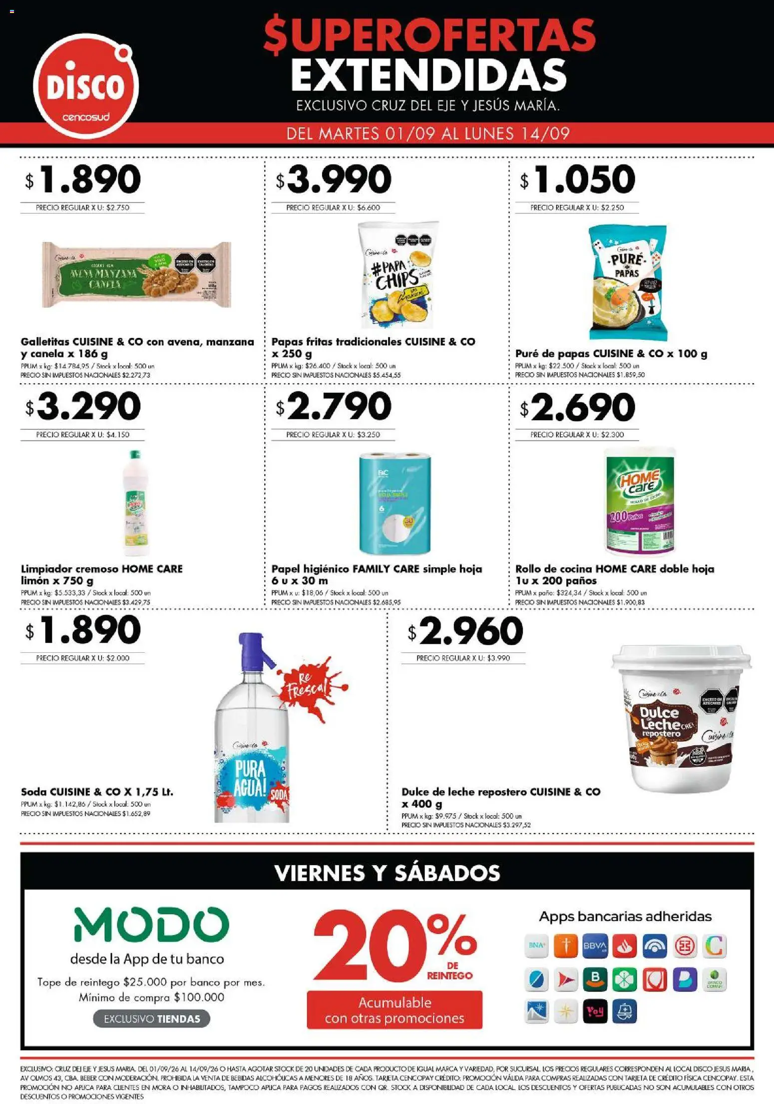 Disco - Ofertas │ válido desde el 01/09/2026 | Página: 6 | Productos: Disco, Cocina, Papas, Leche