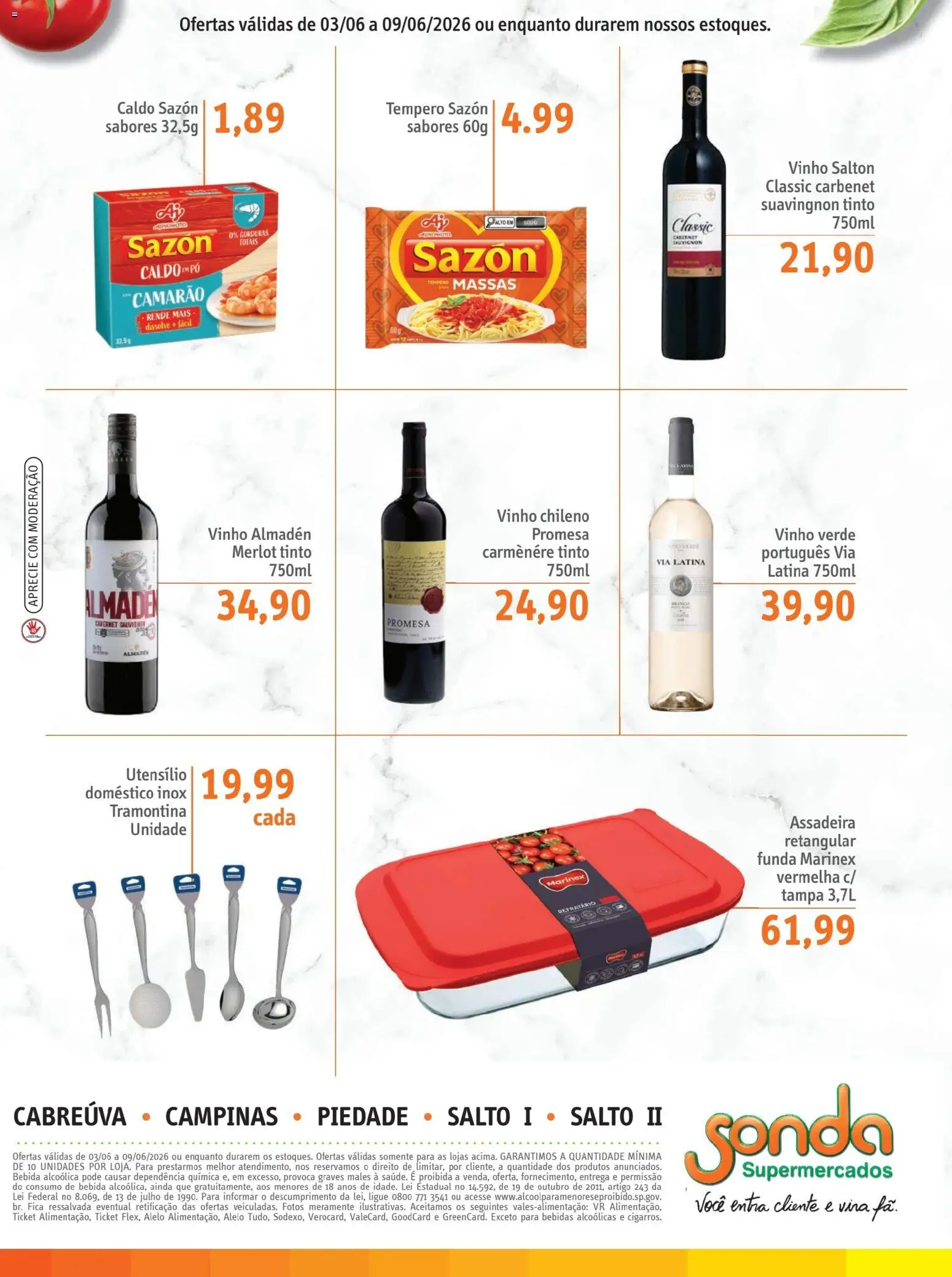 Sonda Folheto - válido de 03.06.2026 | Página: 9 | Produtos: Pó, Vinho, Bebida, Assadeira
