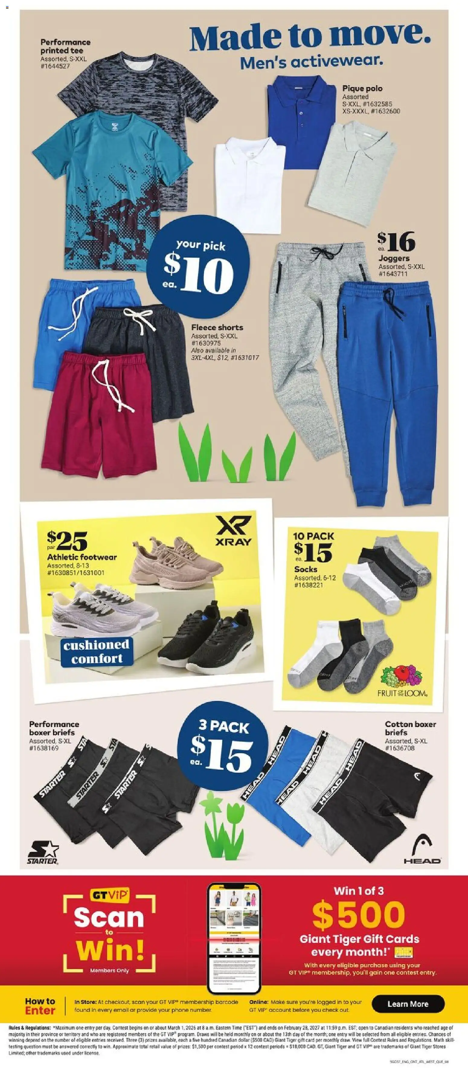Giant Tiger flyer valid from 15.04.2026 | Page: 10 | Products: T-shirt, Shirt, Shorts, Briefs
