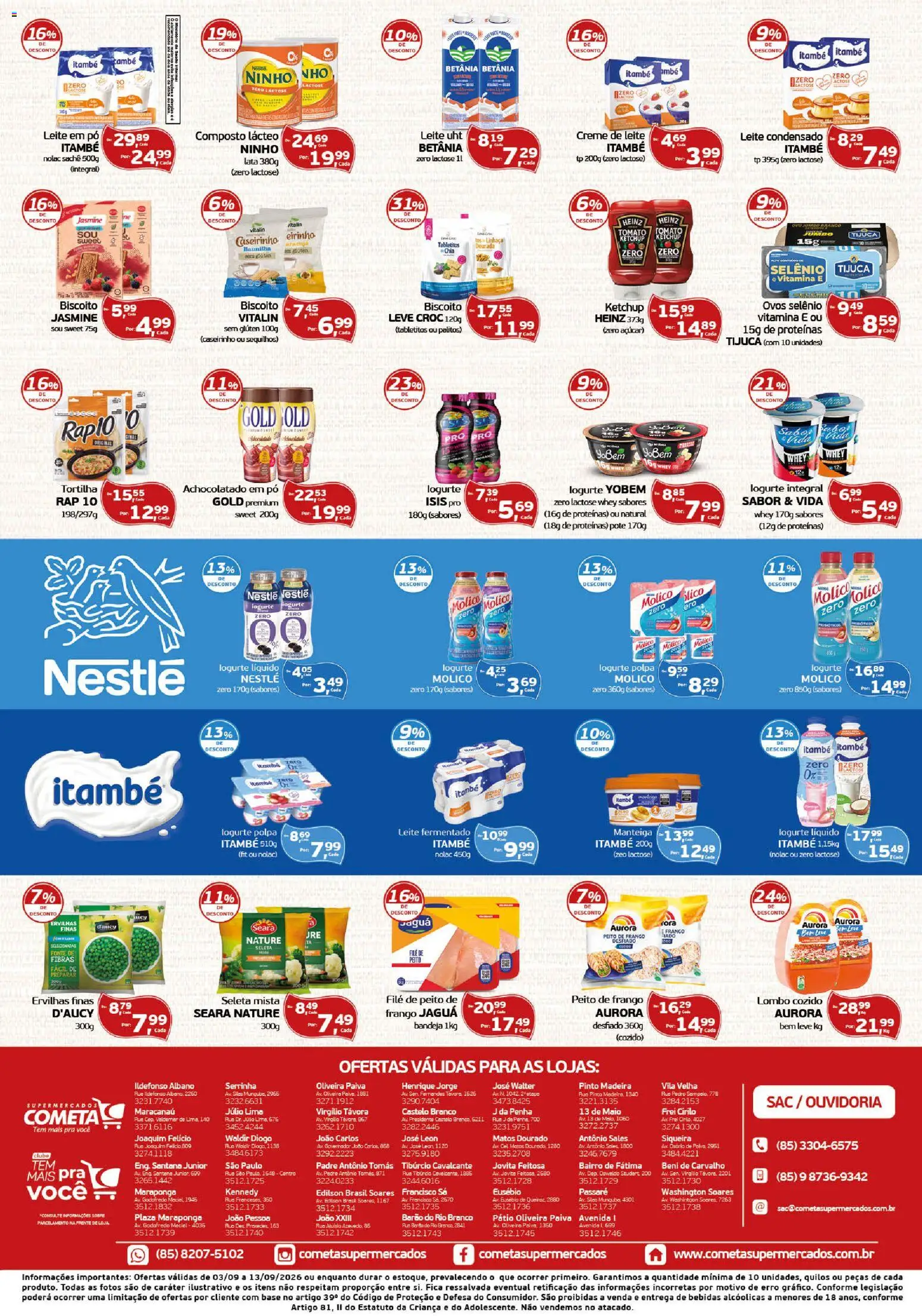 Cometa Supermercados Folheto - válido de 03/09/2026 | Página: 2 | Produtos: Pó, Lombo, Creme de leite, Leite condensado
