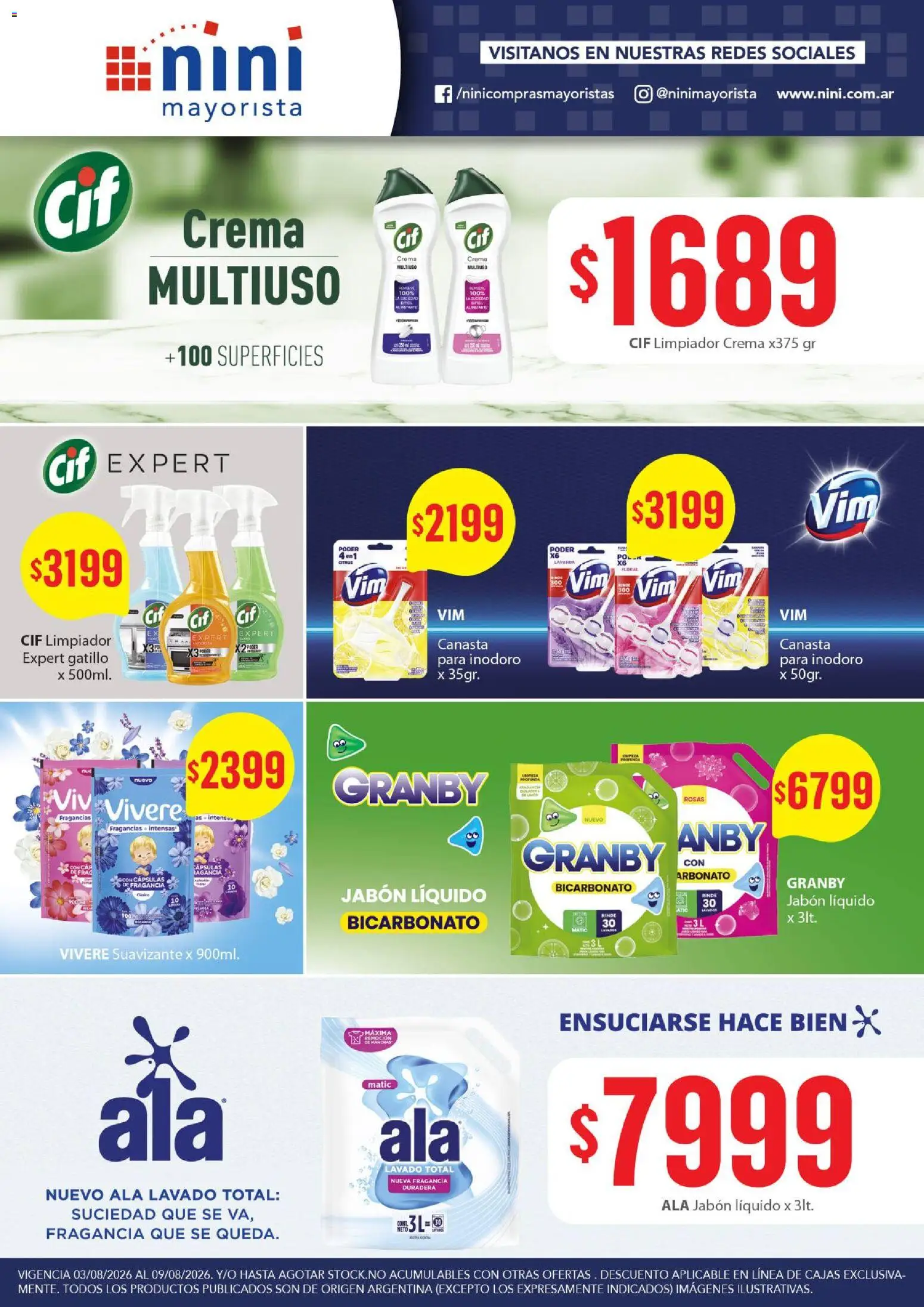NINI Mayorista ofertas │ válido desde el 03/08/2026 | Página: 12 | Productos: Jabón, Cápsulas, Crema, Canasta