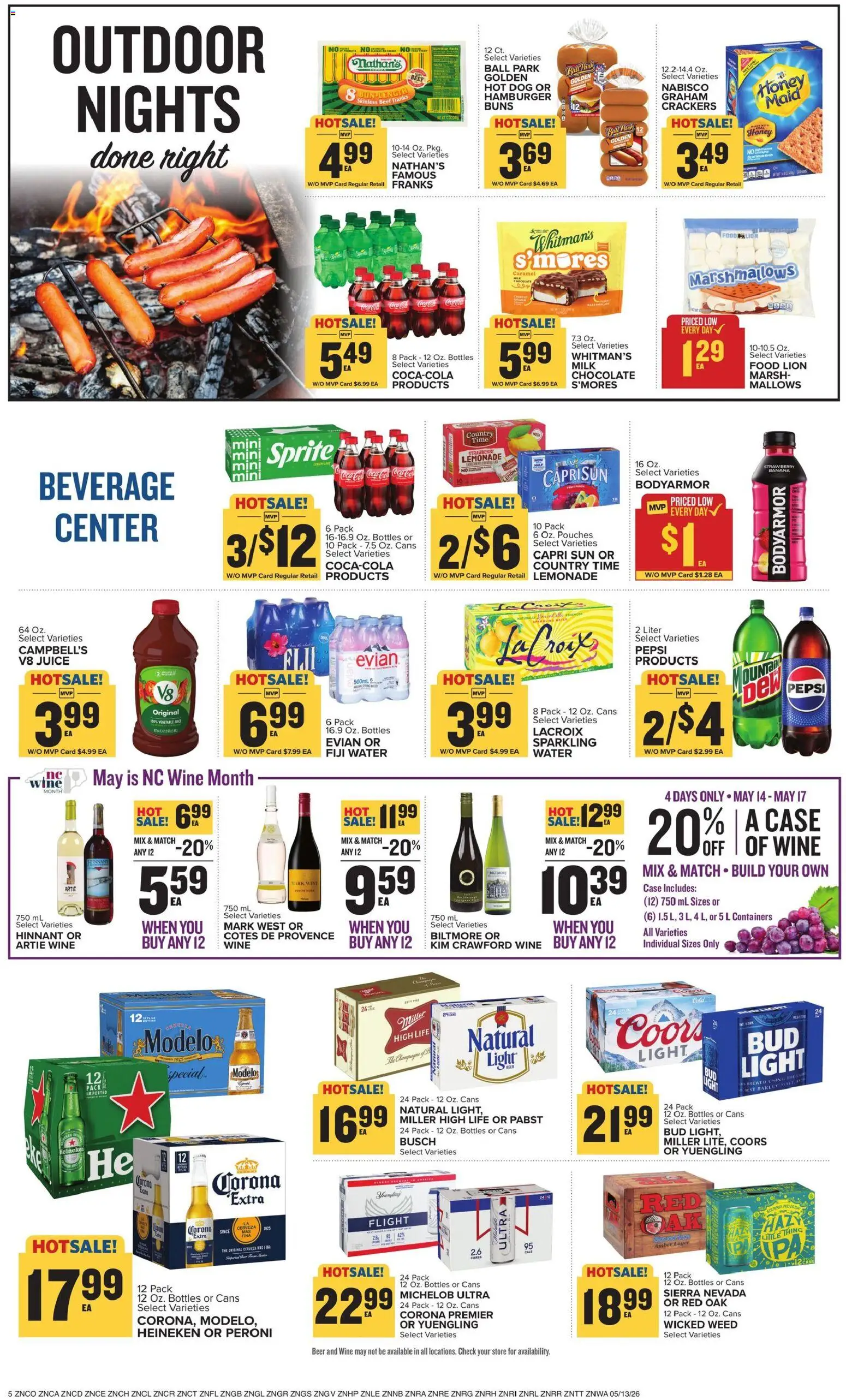 Food Lion Weekly Ad - valid from 13.05.2026 | Page: 9 | Products: Chocolate, Beer, Beef, Water