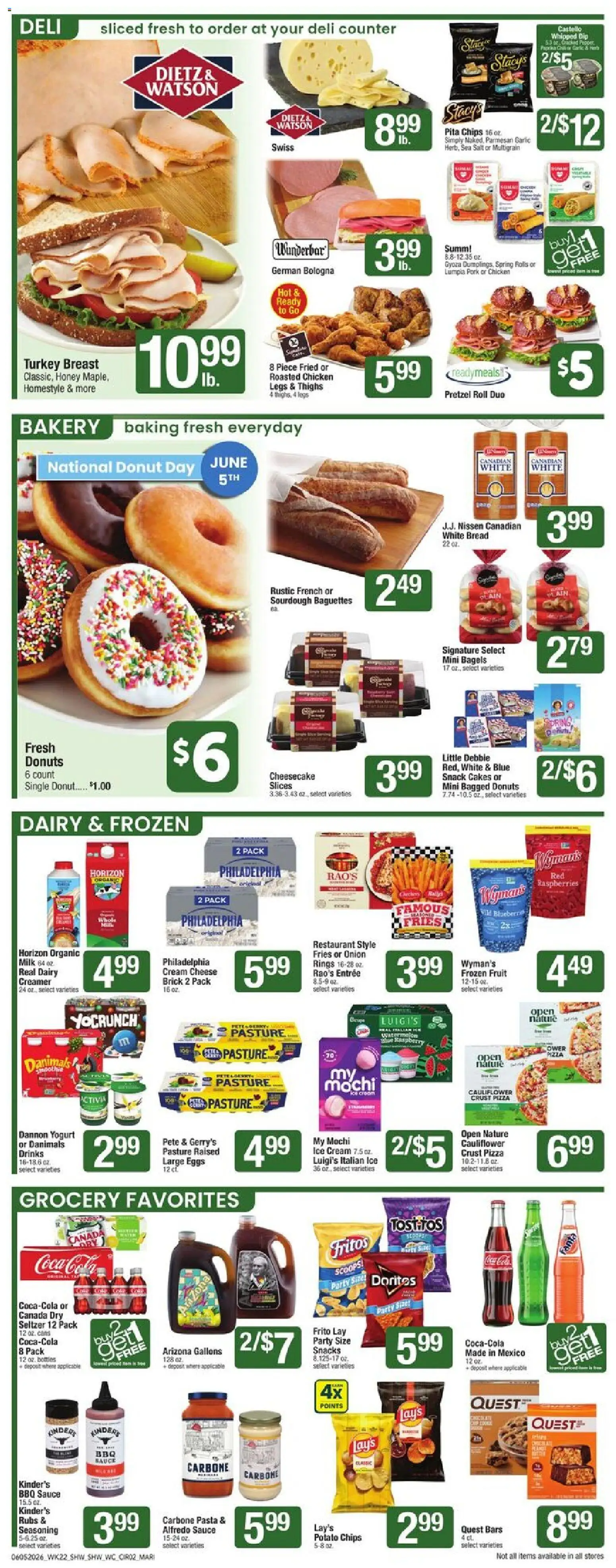 Shaw's Weekly Ad - valid from 05.06.2026 | Page: 2 | Products: Bread, Pork, Ice cream, Cauliflower