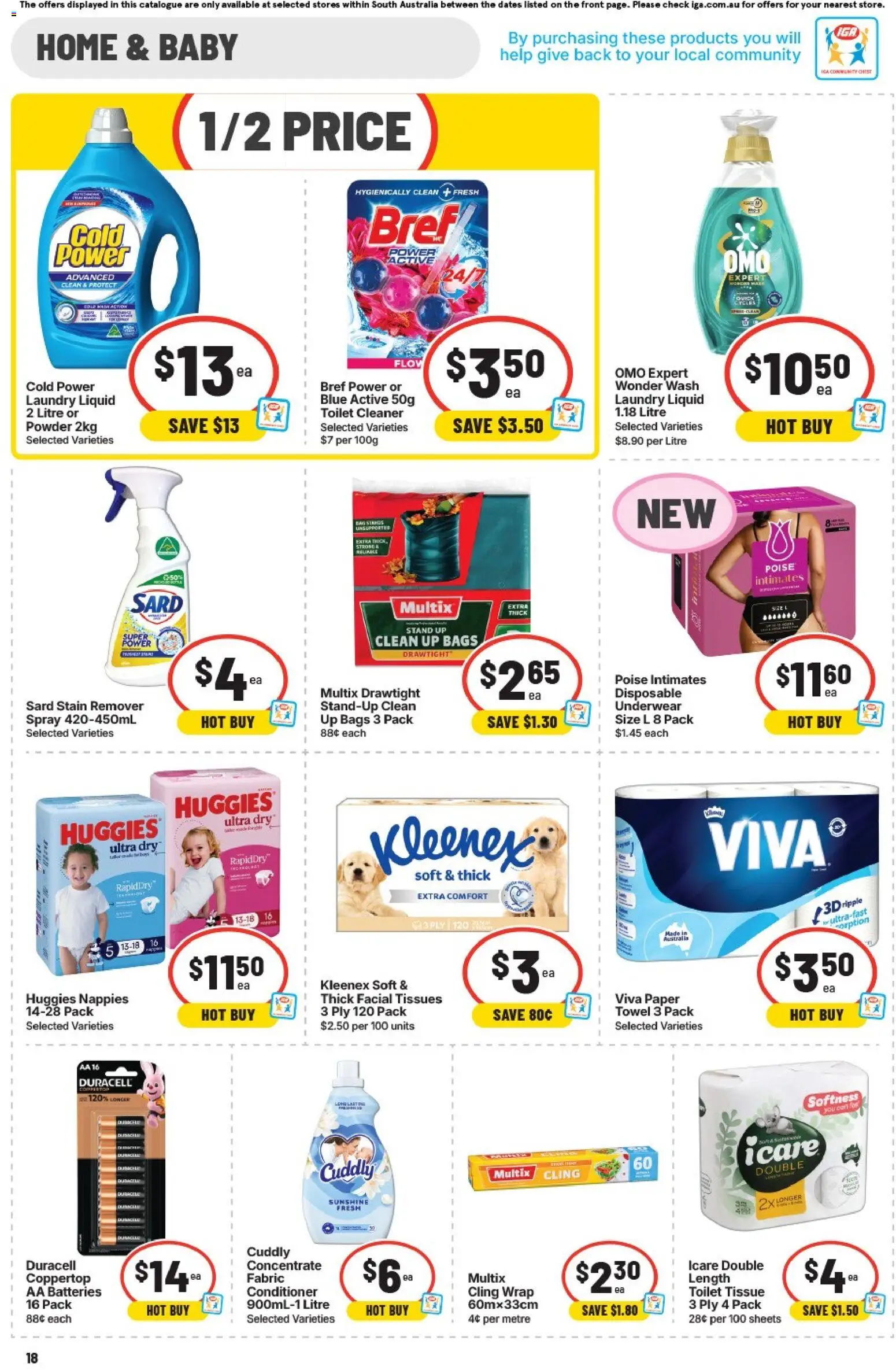 IGA catalogue - valid from 19/08/2026 | Page: 14 | Products: Toilet, Conditioner, Underwear, Batteries