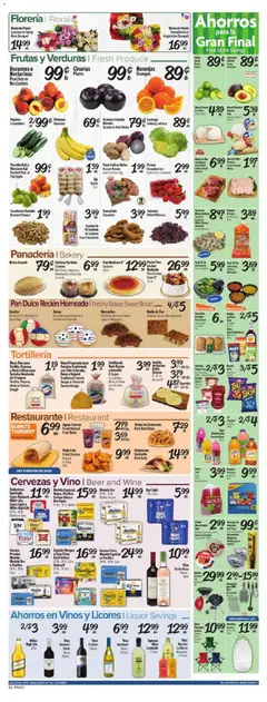 Preview of El Super weekly ads valid from 07/15/2026 | Page: 4 | Products: Bread, Oranges, Strawberries, Onion