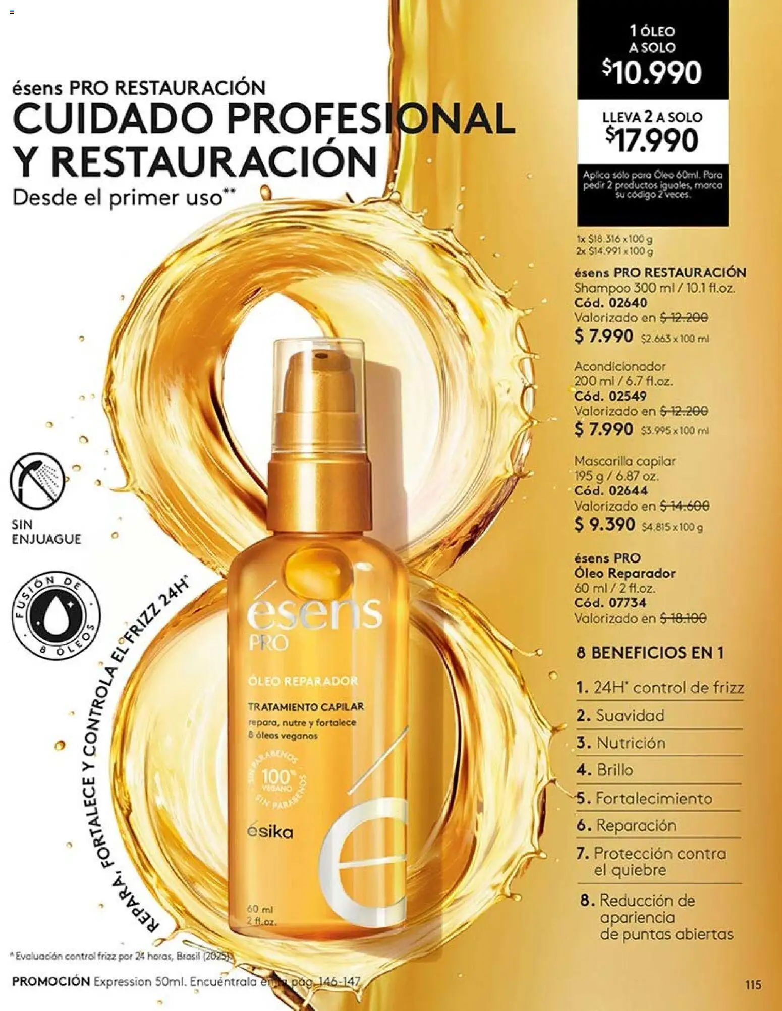 Catálogo Ésika Campaña 13 │ válido desde el 25.07.2026 | Página: 115 | Productos: Mascarilla capilar, Acondicionador, Mascarilla, Shampoo
