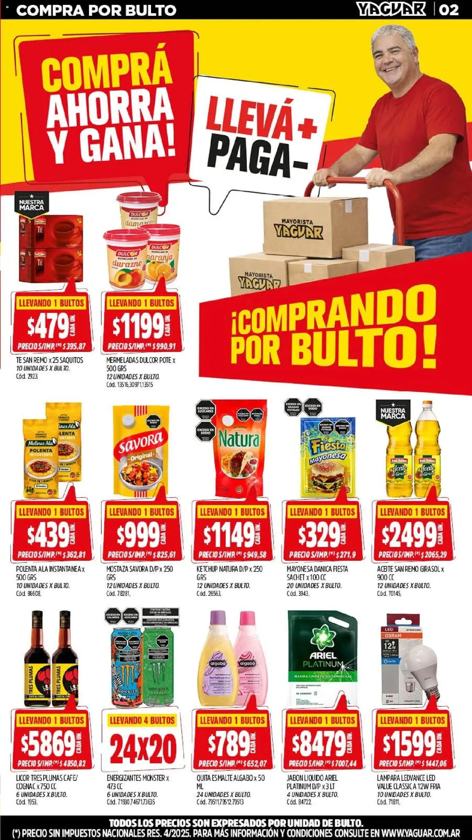 Yaguar - Oferta Semanal Mar del Plata │ válido desde el 11.05.2026 | Página: 2 | Productos: Durazno, Mayonesa, Polenta, Jabón