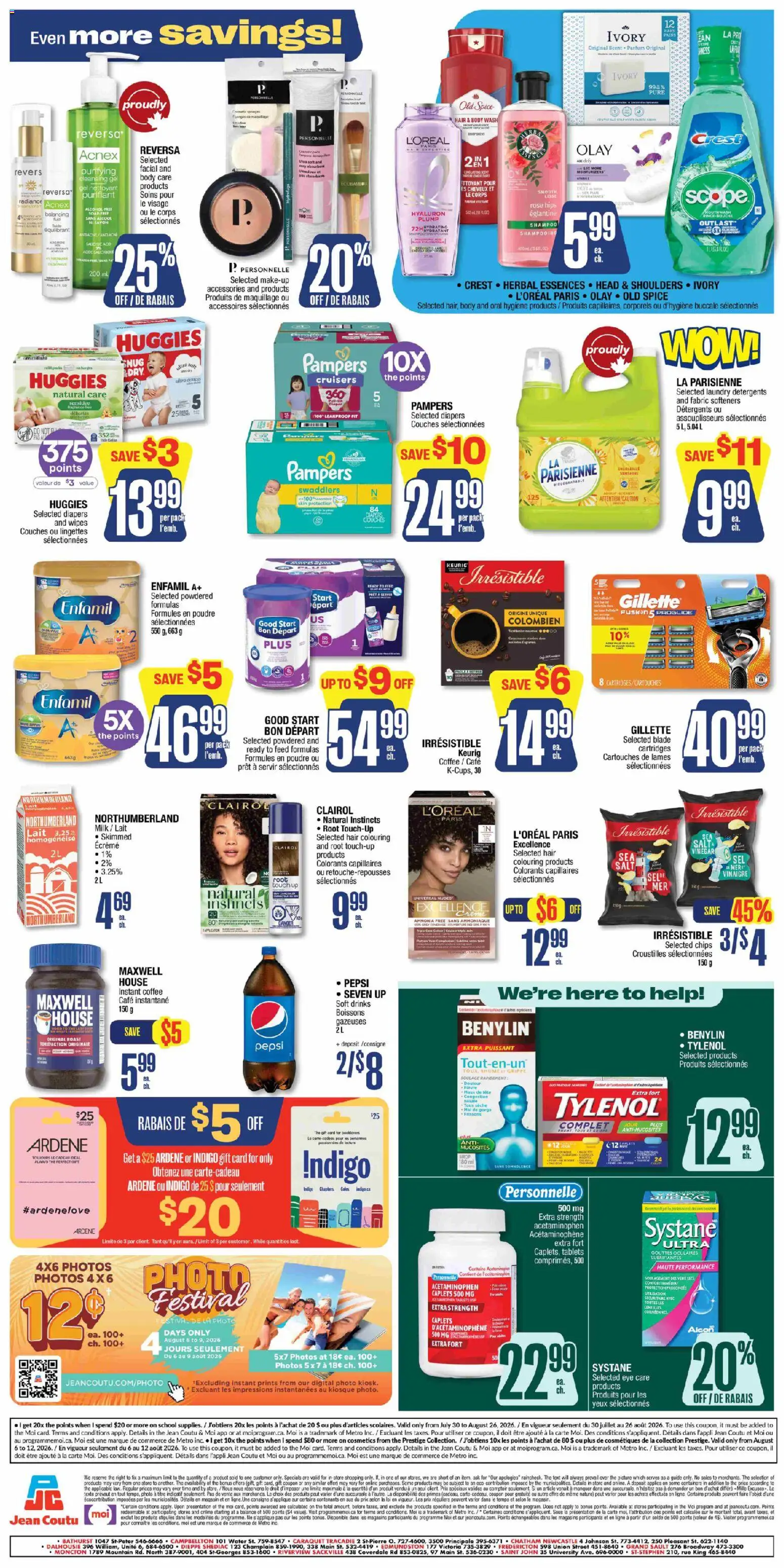 Jean Coutu flyer valid from Aug 6, 2026 | Page: 2 | Products: Chips, Drinks, Mouthwash, Vinegar