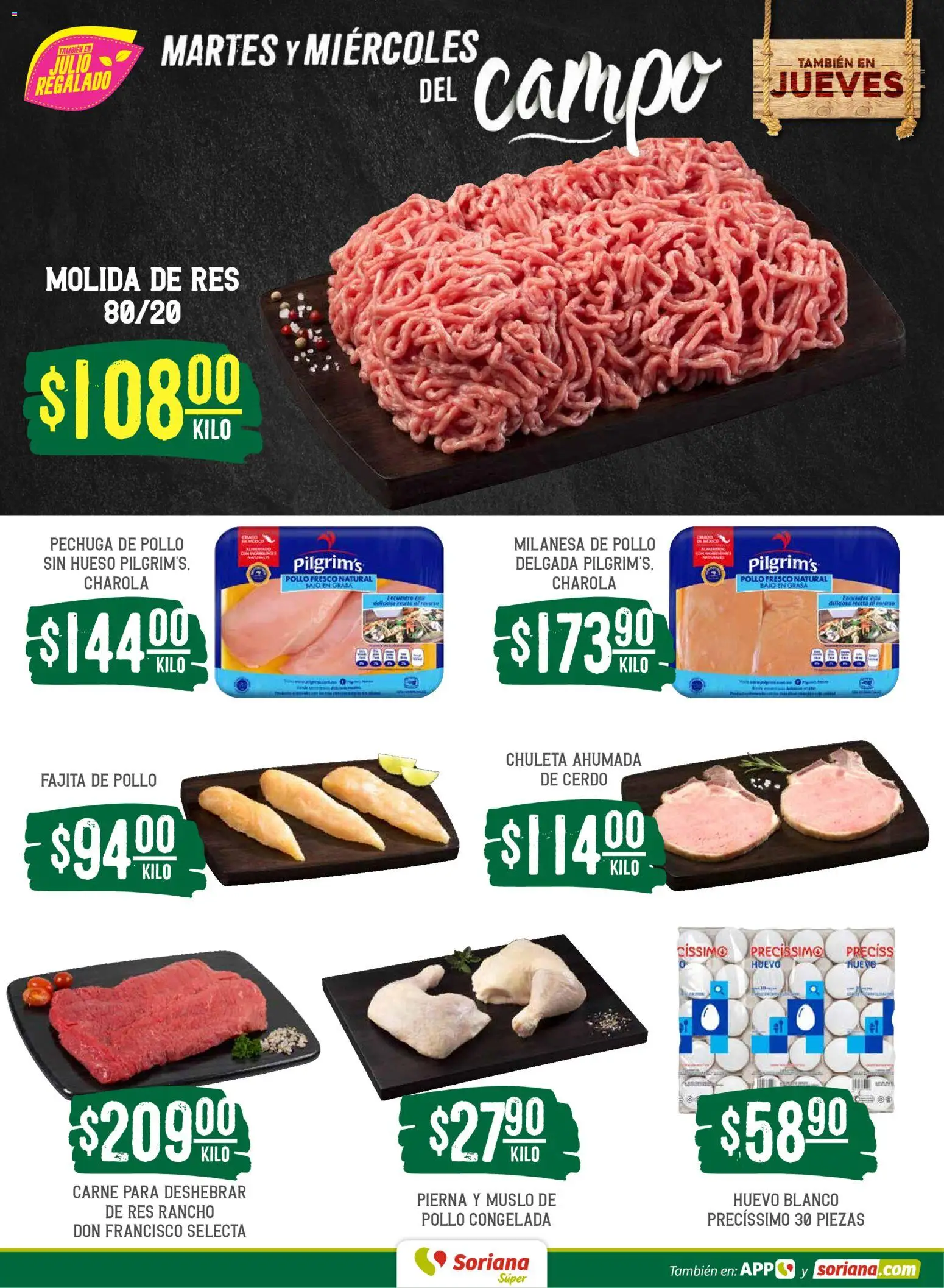 Nuevas ofertas de Soriana válidas en toda la República Mexicana desde el 02.06.2026. ¡Encuentra las mejores ofertas en Soriana Martes y Miércoles del Campo Súper: Chih, Delicias, Dur y Coah (excepto Saltillo)! | Página: 3 | Productos: Pollo, Milanesa, Huevo, Cerdo