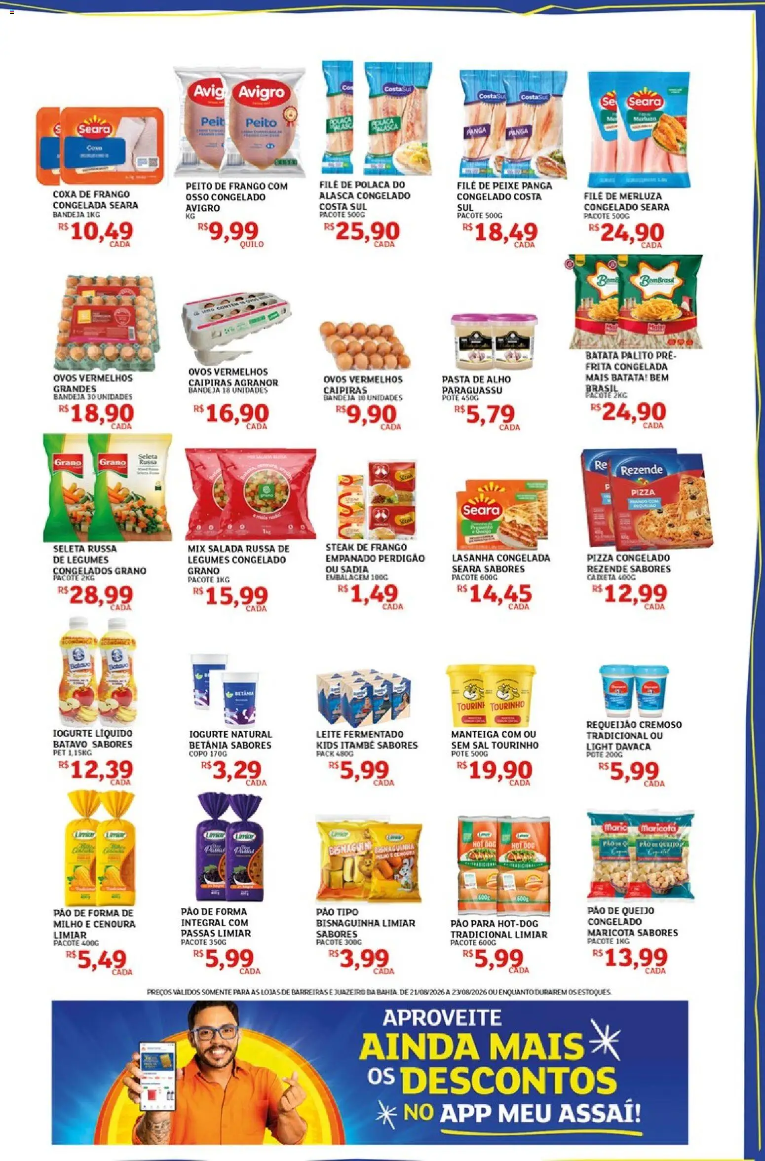 Assaí Atacadista Folheto - válido de 21/08/2026 | Página: 3 | Produtos: Steak, Iogurte, Pão de forma, Leite fermentado