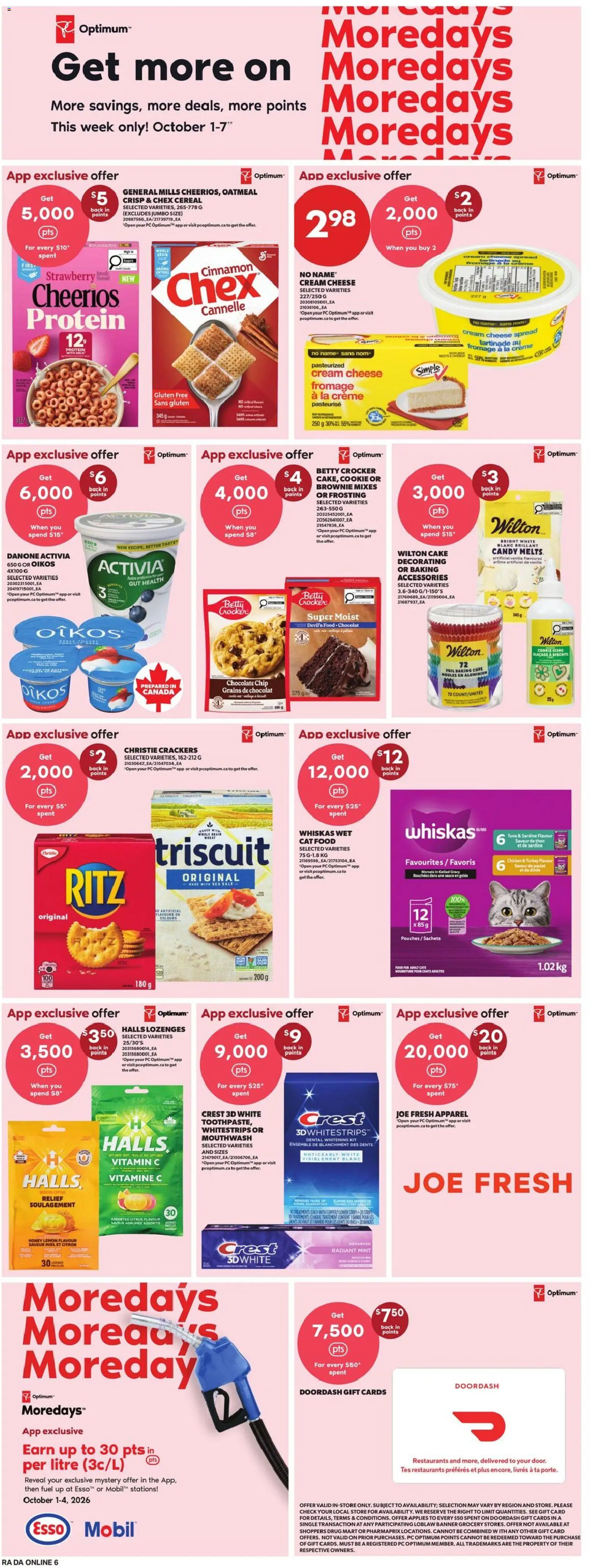 Atlantic Superstore flyer valid from Oct 1, 2026 | Page: 15 | Products: Cream cheese, Tuna, Food, Protein