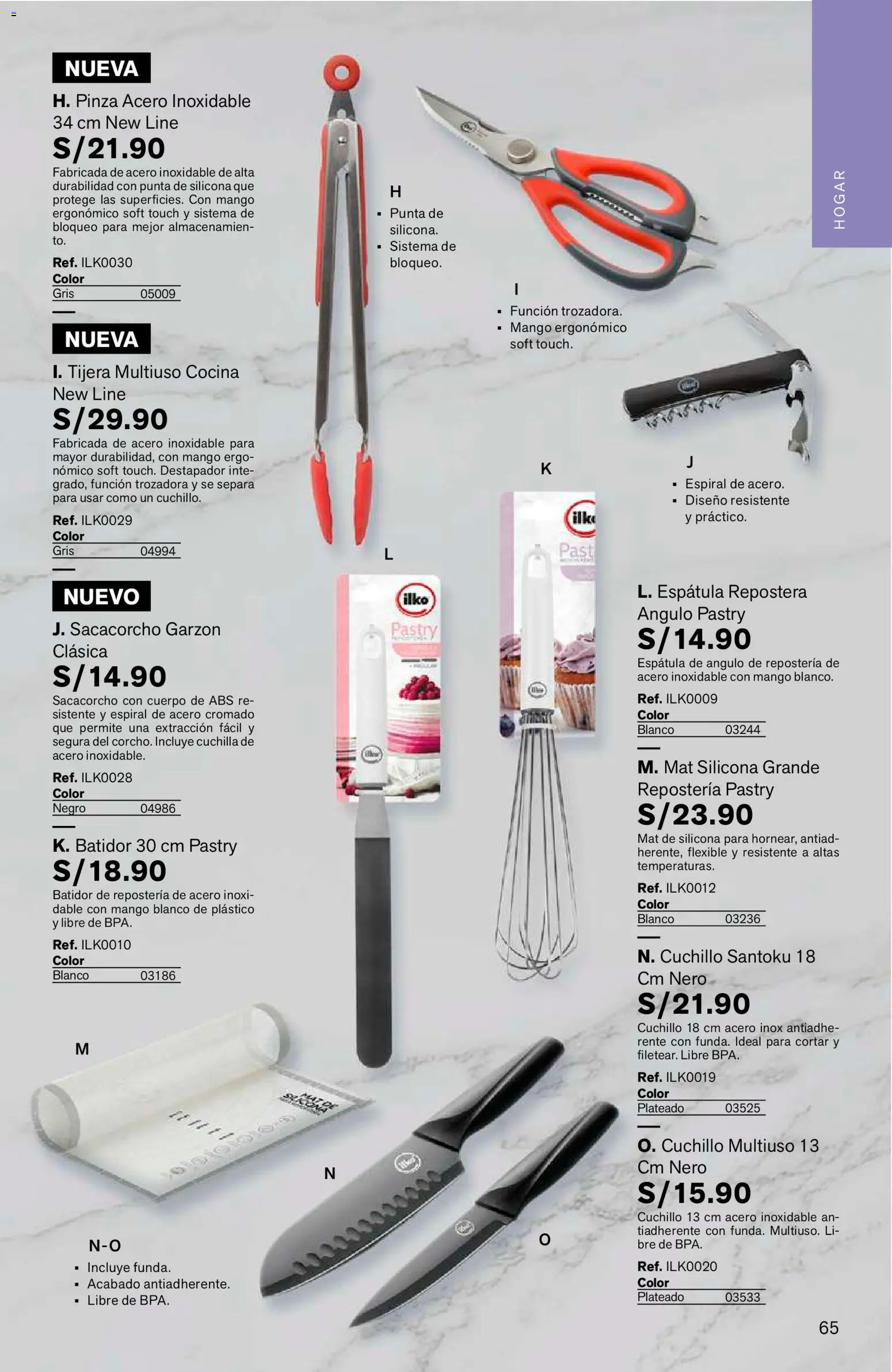 Catálogo Leonisa válido desde 24/08/2026 | Página: 65 | Productos: Cortar, Mango, Cocina