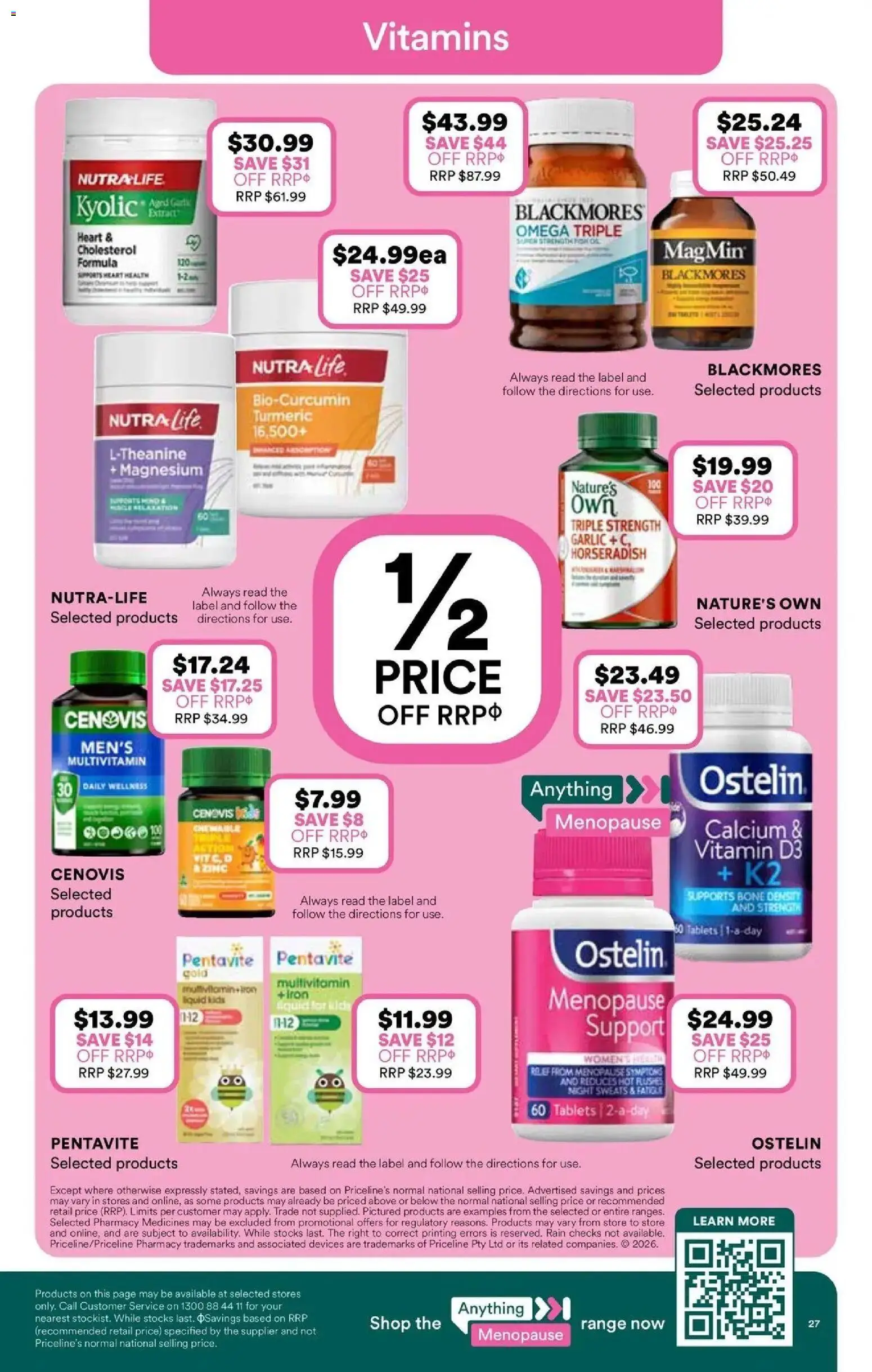 Priceline Pharmacy catalogue Shellharbour - 24/09/2026 > weekly / monthly specials | Page: 27 | Products: Horseradish, Garlic, Iron, Vitamin