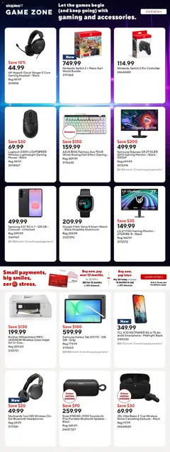 Preview of Staples weekly flyer from shop Staples valid from Oct 2, 2026 | Page: 15 | Products: Smartphone, Monitor, Headphones, Game