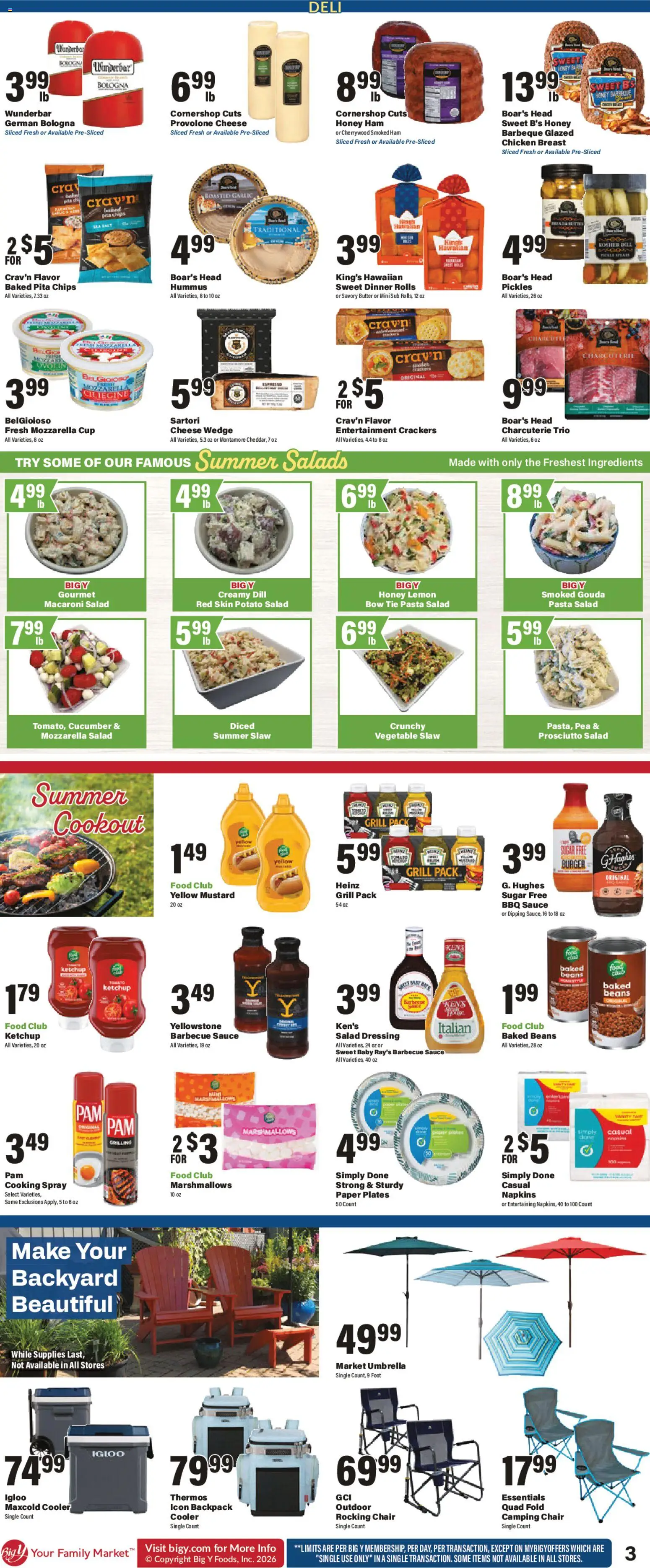 Big Y Weekly Ad - valid from 04.06.2026 | Page: 8 | Products: Pasta, Lemon, Garlic, Backpack