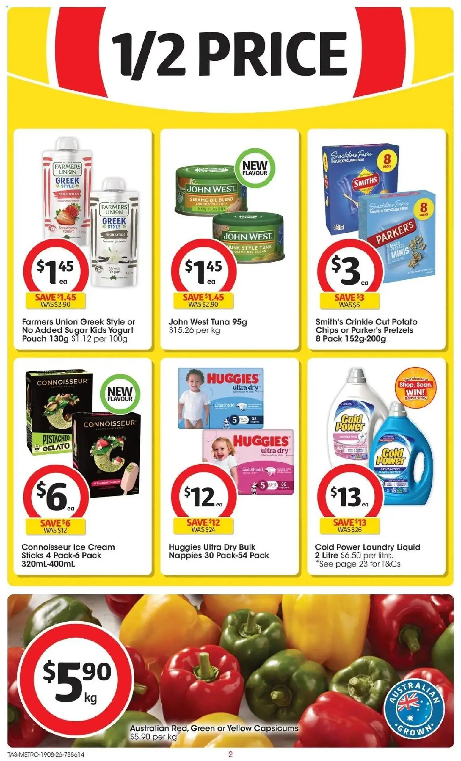 Coles catalogue - valid from 19/08/2026 | Page: 2 | Products: Sesame, Yogurt, Nappies, Vanilla