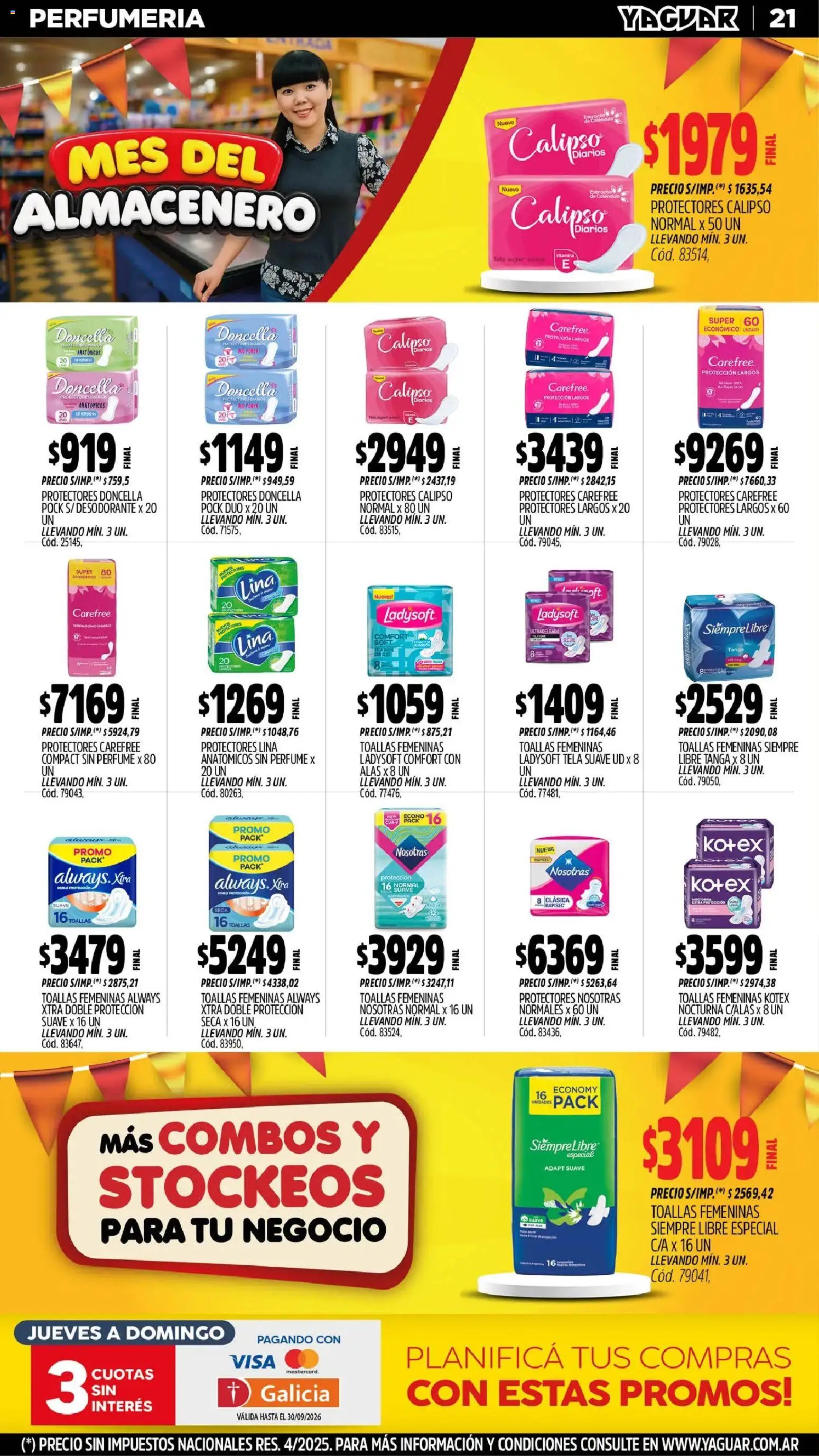 Yaguar - Oferta Semanal Salta │ válido desde el 31/08/2026 | Página: 22 | Productos: Toallas, Diarios, Desodorante, Huevos
