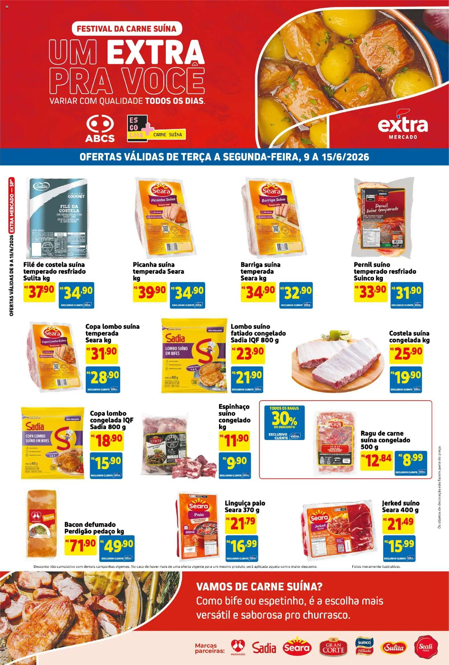 Extra Folheto - válido de 09.06.2026 | Página: 5 | Produtos: Picanha, Lombo, Pernil, Carne