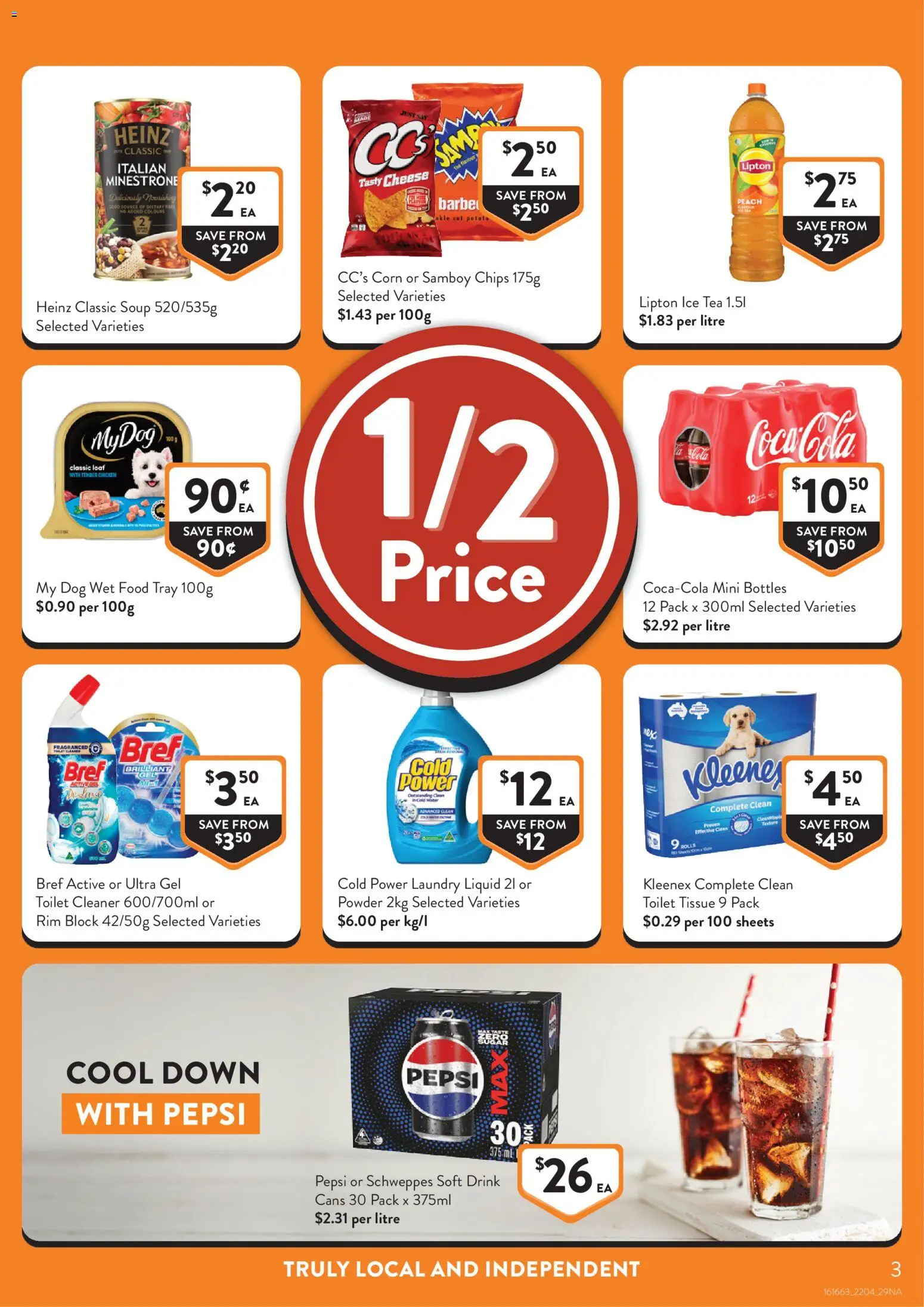 Foodworks catalogue - valid from 22.04.2026 | Page: 3 | Products: Cleaner, Tea, Pepsi, Chips
