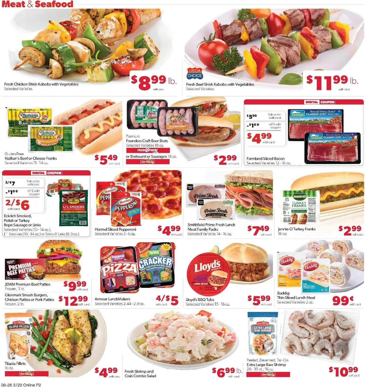 Family Fare Weekly Ad - valid from 06/28/2026 | Page: 7 | Products: Pizza, Beer, Sauce, Seafood