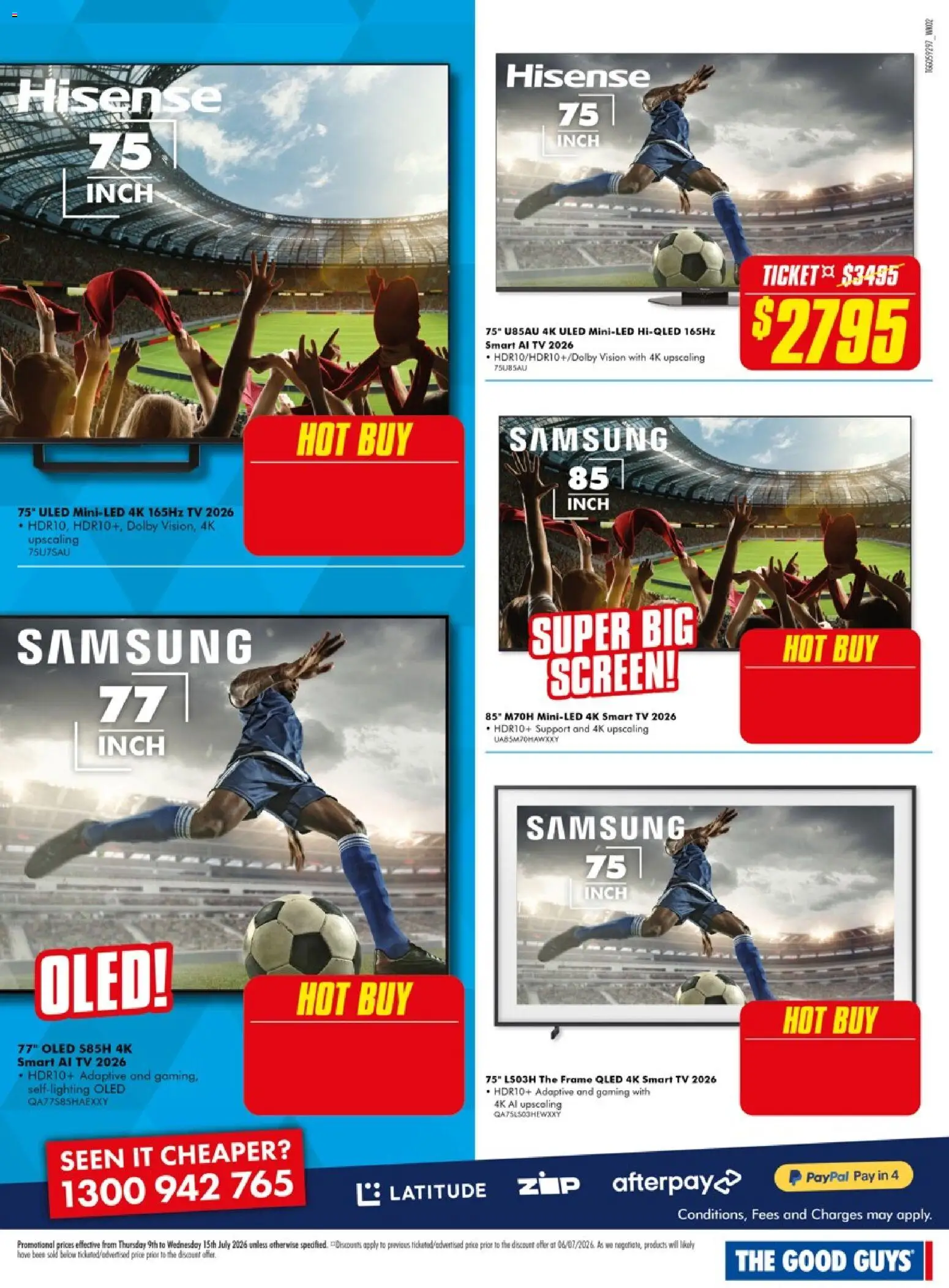 The Good Guys catalogue - valid from 09/07/2026 | Page: 3 | Products: Tv, Smart tv, Screen