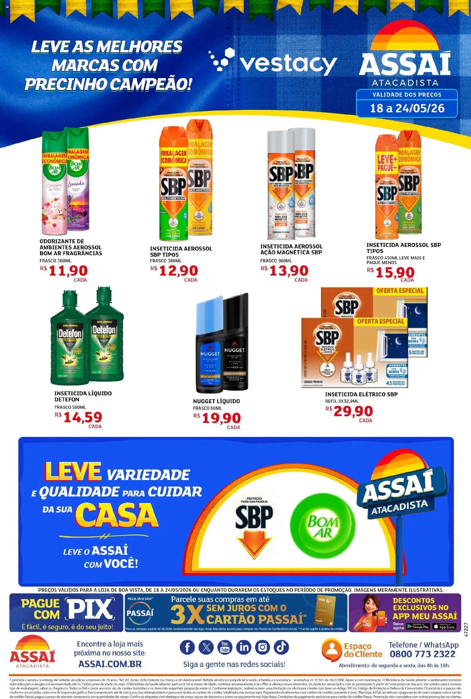 Assaí Atacadista Folheto - válido de 18.05.2026 | Página: 1 | Produtos: Talco, Base, Repelente, Inseticida