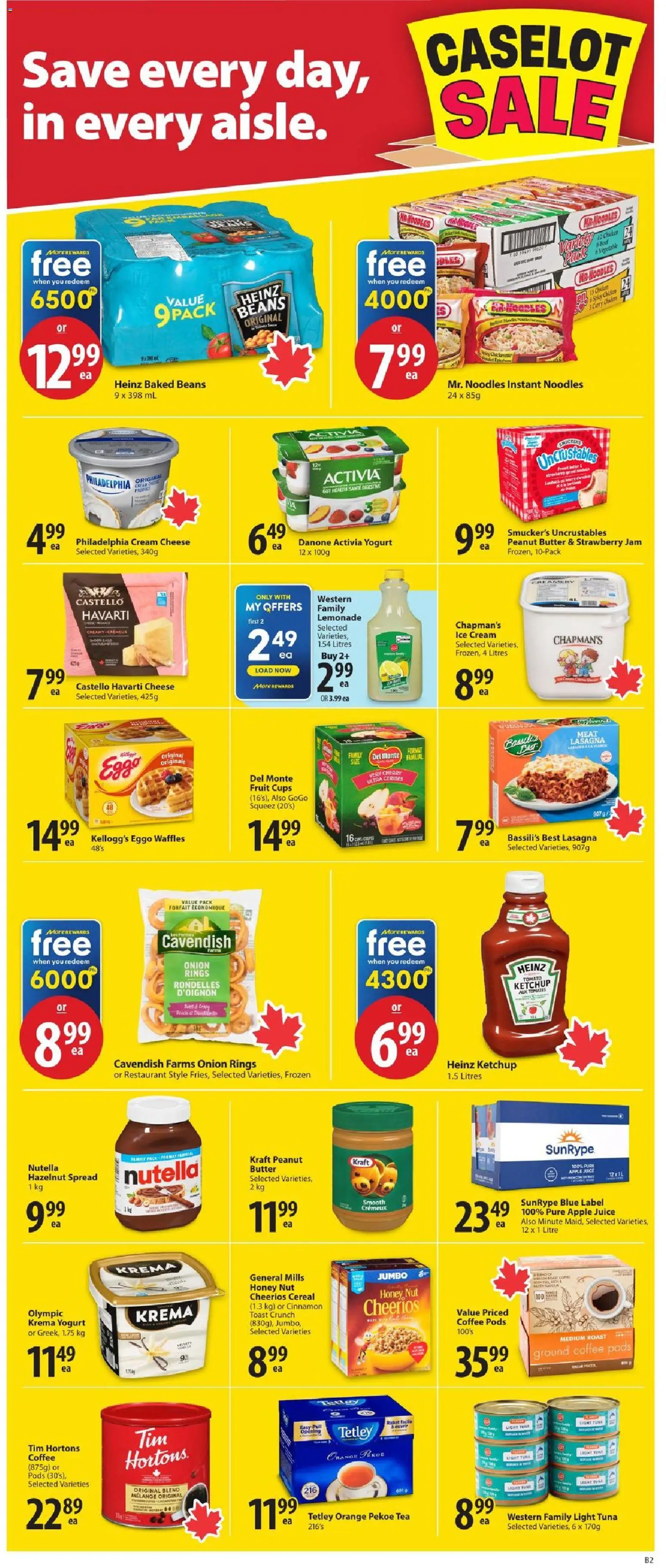Save on foods flyer valid from Aug 27, 2026 | Page: 5 | Products: Waffles, Jam, Cheese, Ice