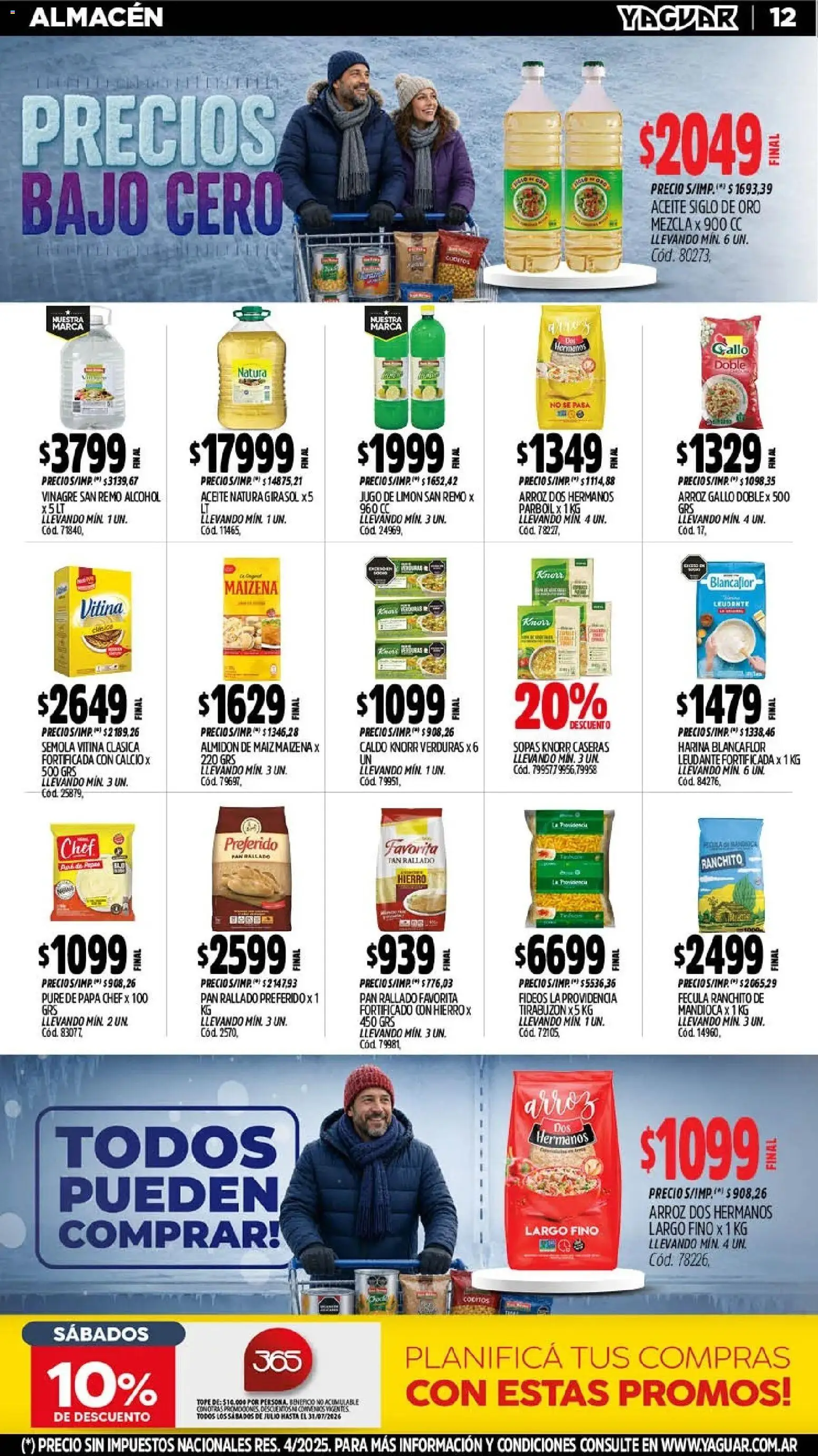 Yaguar - Oferta Semanal Misiones │ válido desde el 20/07/2026 | Página: 11 | Productos: Vinagre, Maiz, Jugo, Arroz