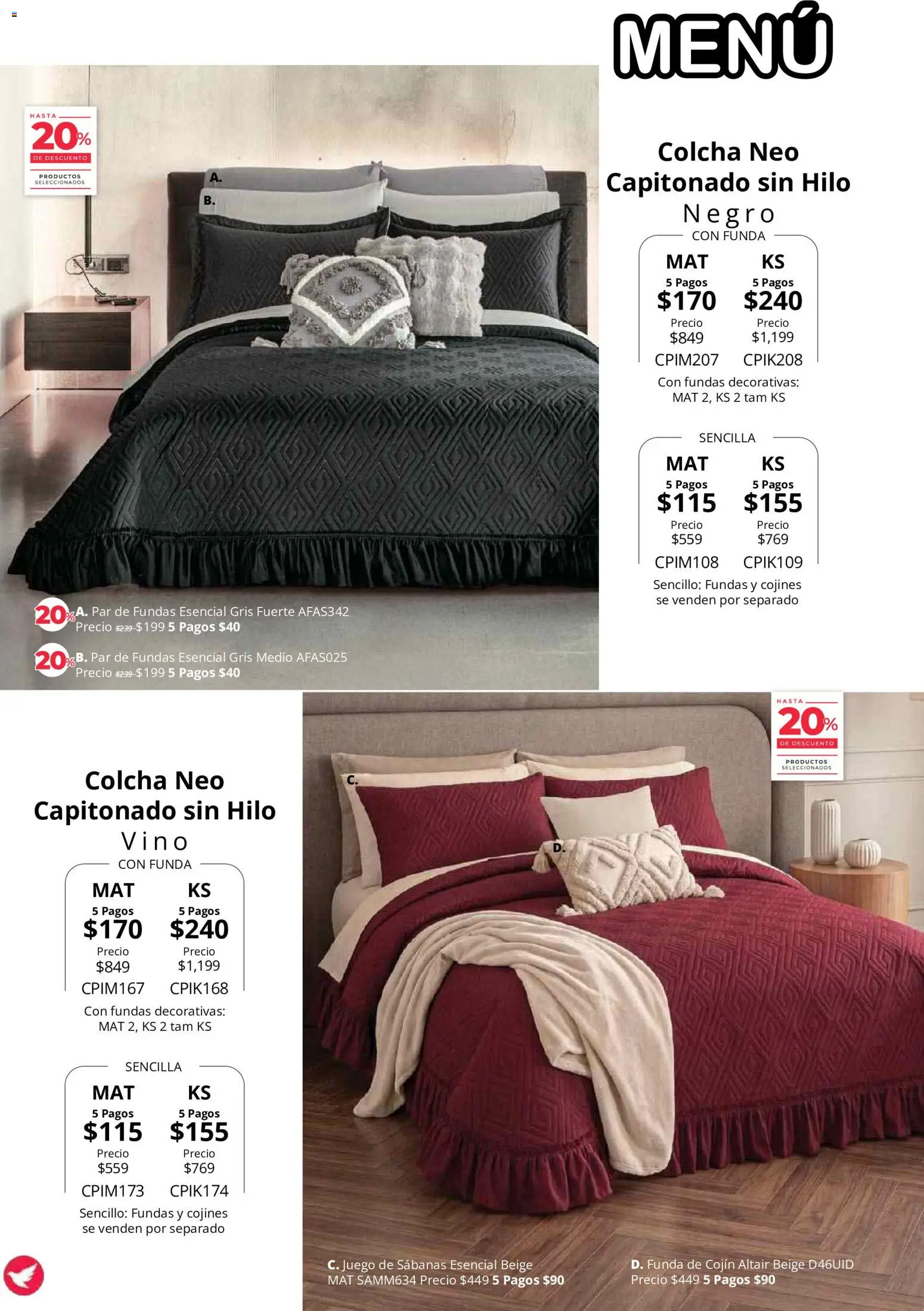 Nuevas ofertas de Colchas Concord válidas en toda la República Mexicana desde el 01/08/2026. ¡Encuentra las mejores ofertas en Colchas Concord catálogo! | Página: 112 | Productos: Juego, Funda, Sabanas