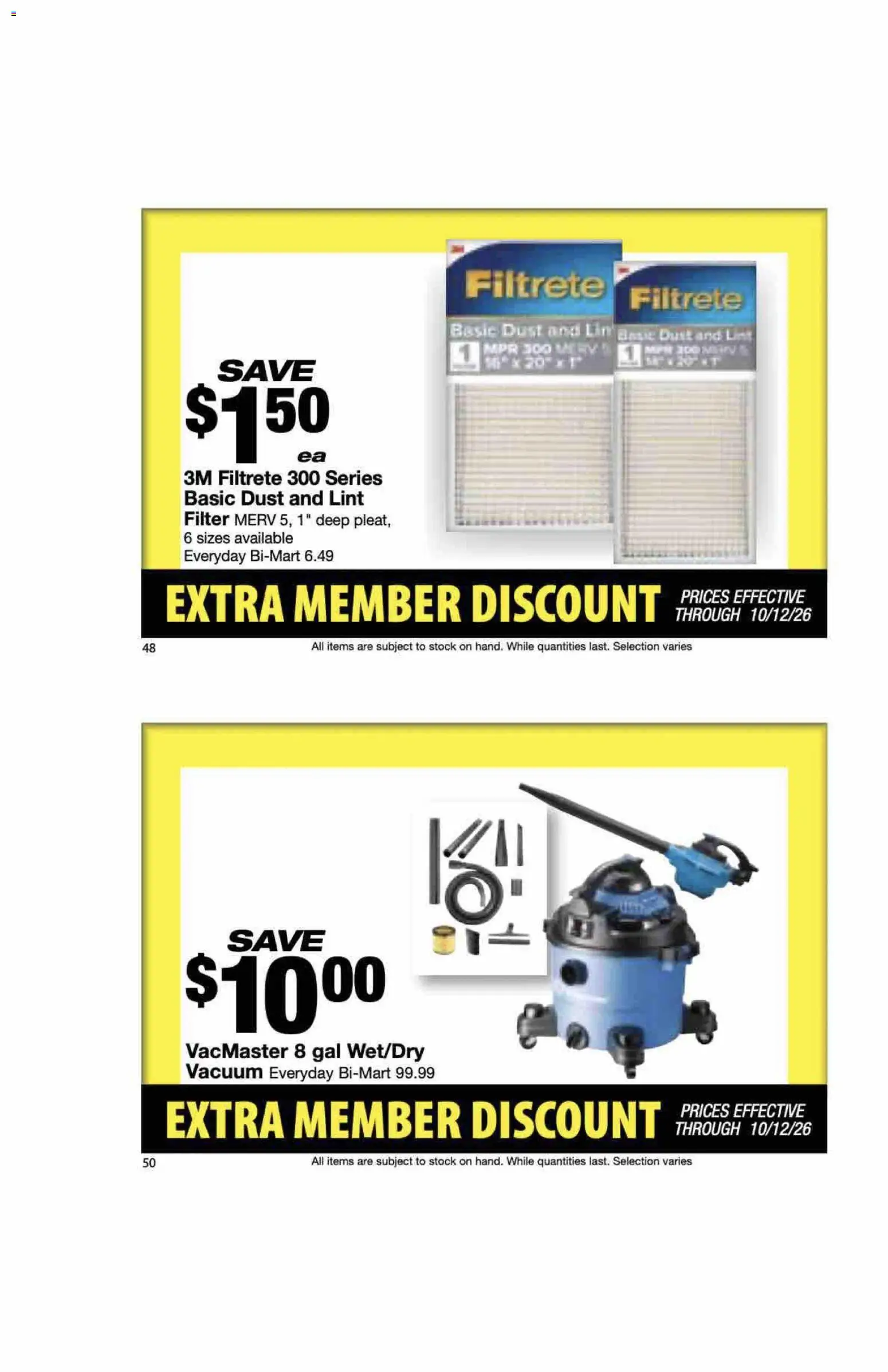 Bi-Mart Extra Member Discount Book - valid from 09/28/2026 | Page: 26 | Products: Vacuum