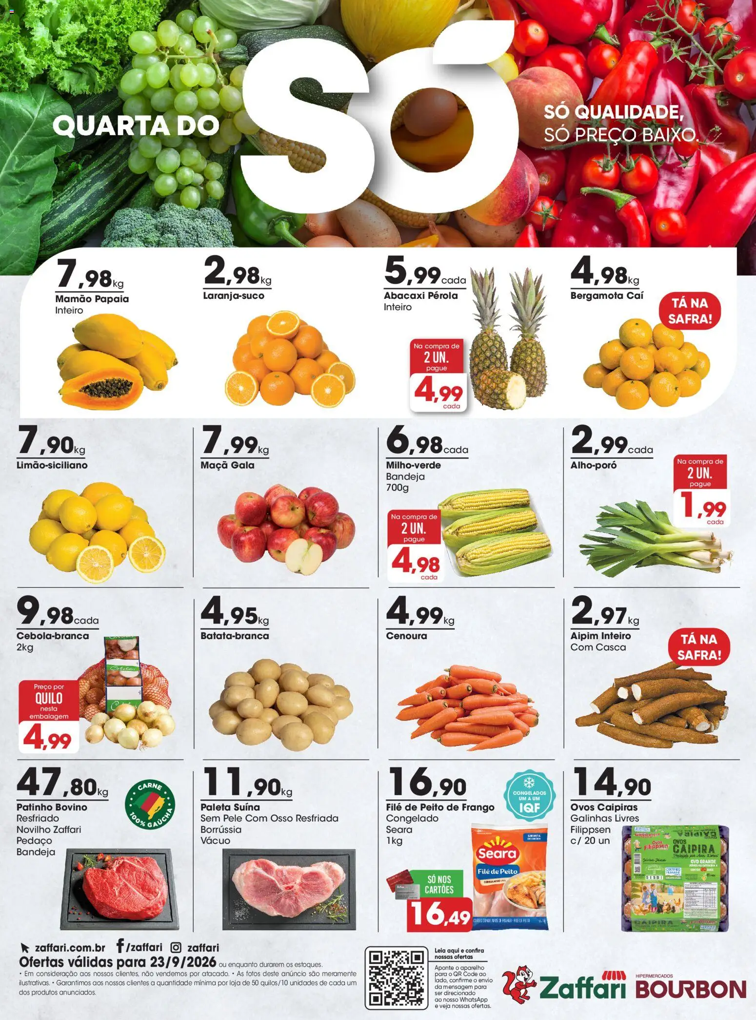 Zaffari Folheto - válido de 23/09/2026 | Página: 1 | Produtos: Ovos, Cenoura, Baixo, Frango